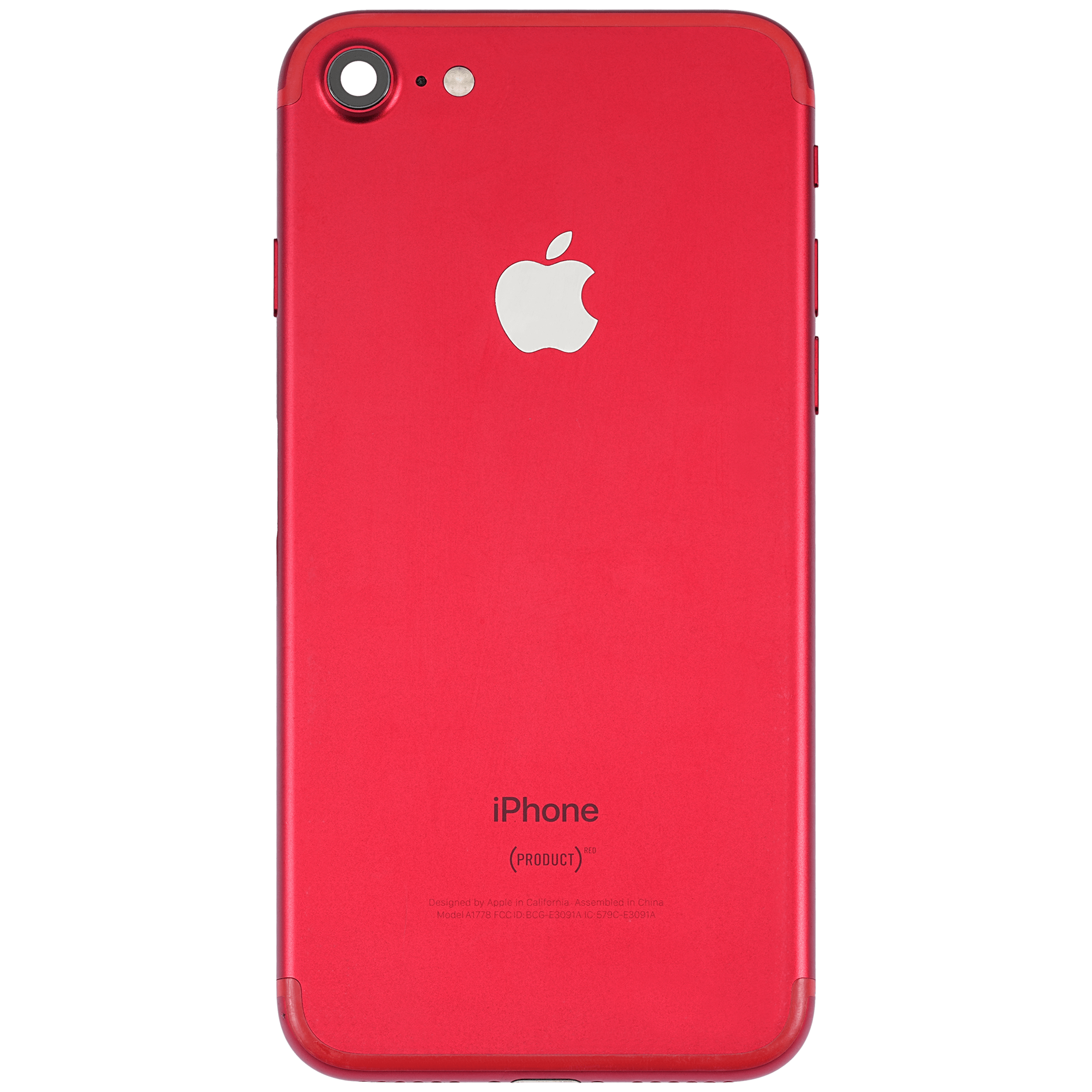 Back Cover/Frame with Pre-Installed Small Parts for iPhone 7 (Used OEM Removal, Quality A) (Red)