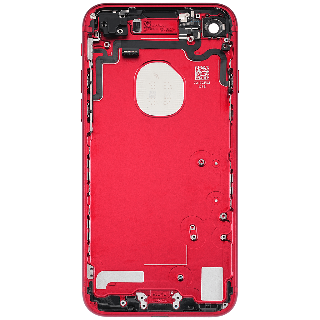Back Cover/Frame with Pre-Installed Small Parts for iPhone 7 (Used OEM Removal, Quality A) (Red)