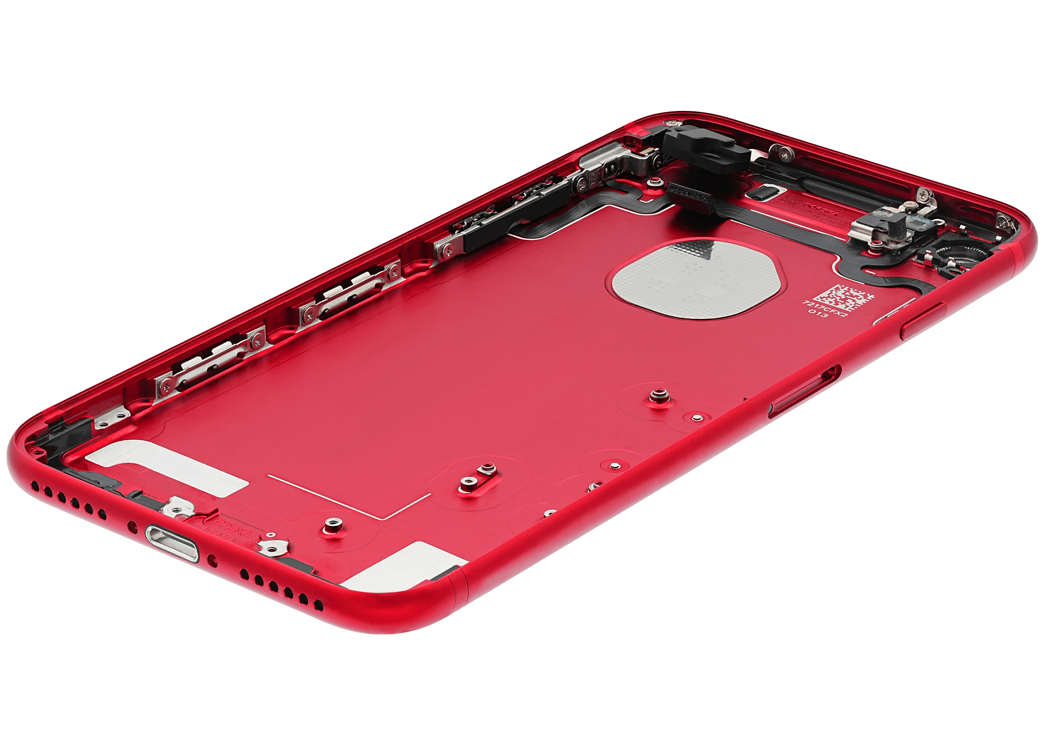Back Cover/Frame with Pre-Installed Small Parts for iPhone 7 (Used OEM Removal, Quality A) (Red)