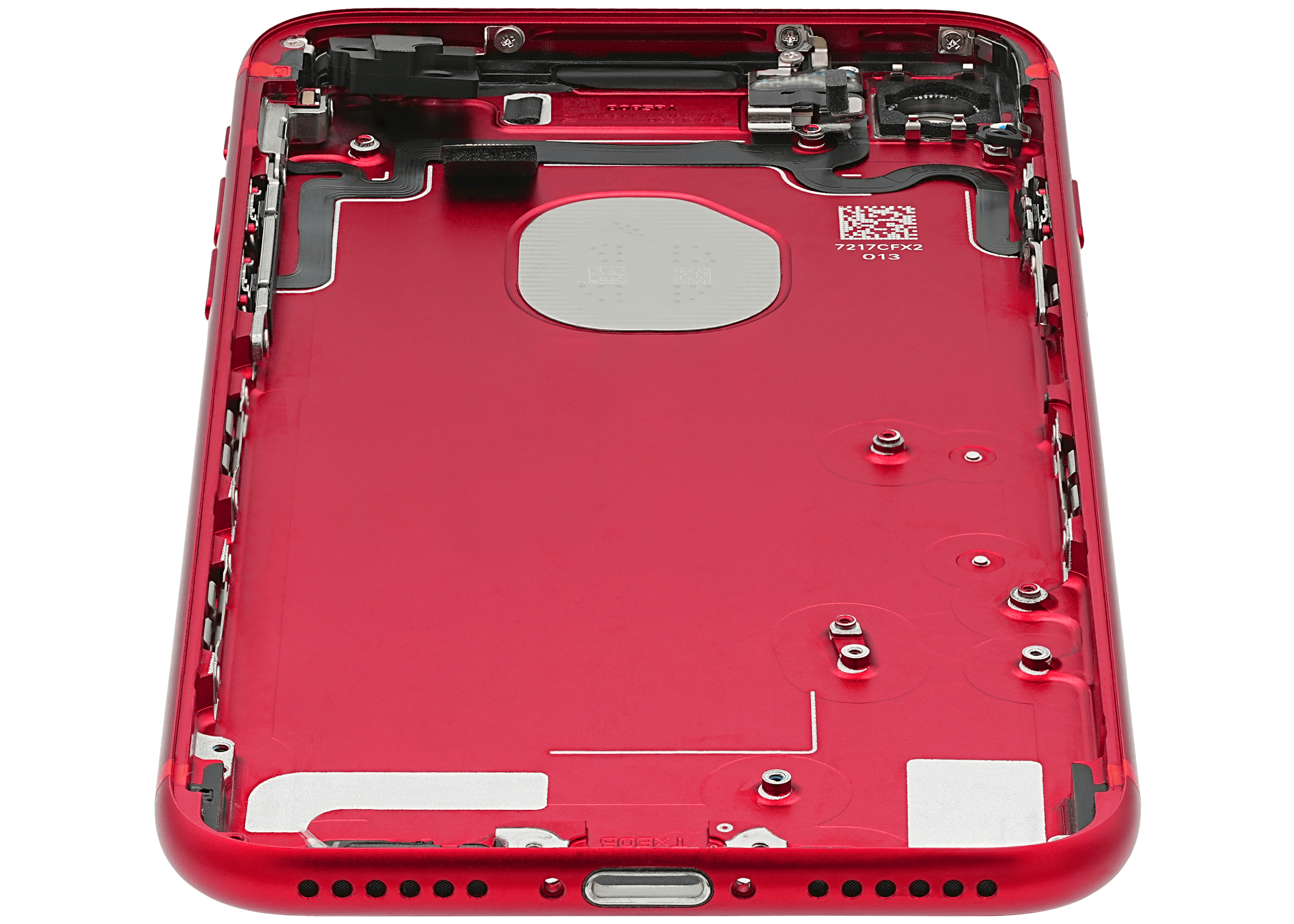 Back Cover/Frame with Pre-Installed Small Parts for iPhone 7 (Used OEM Removal, Quality A) (Red)