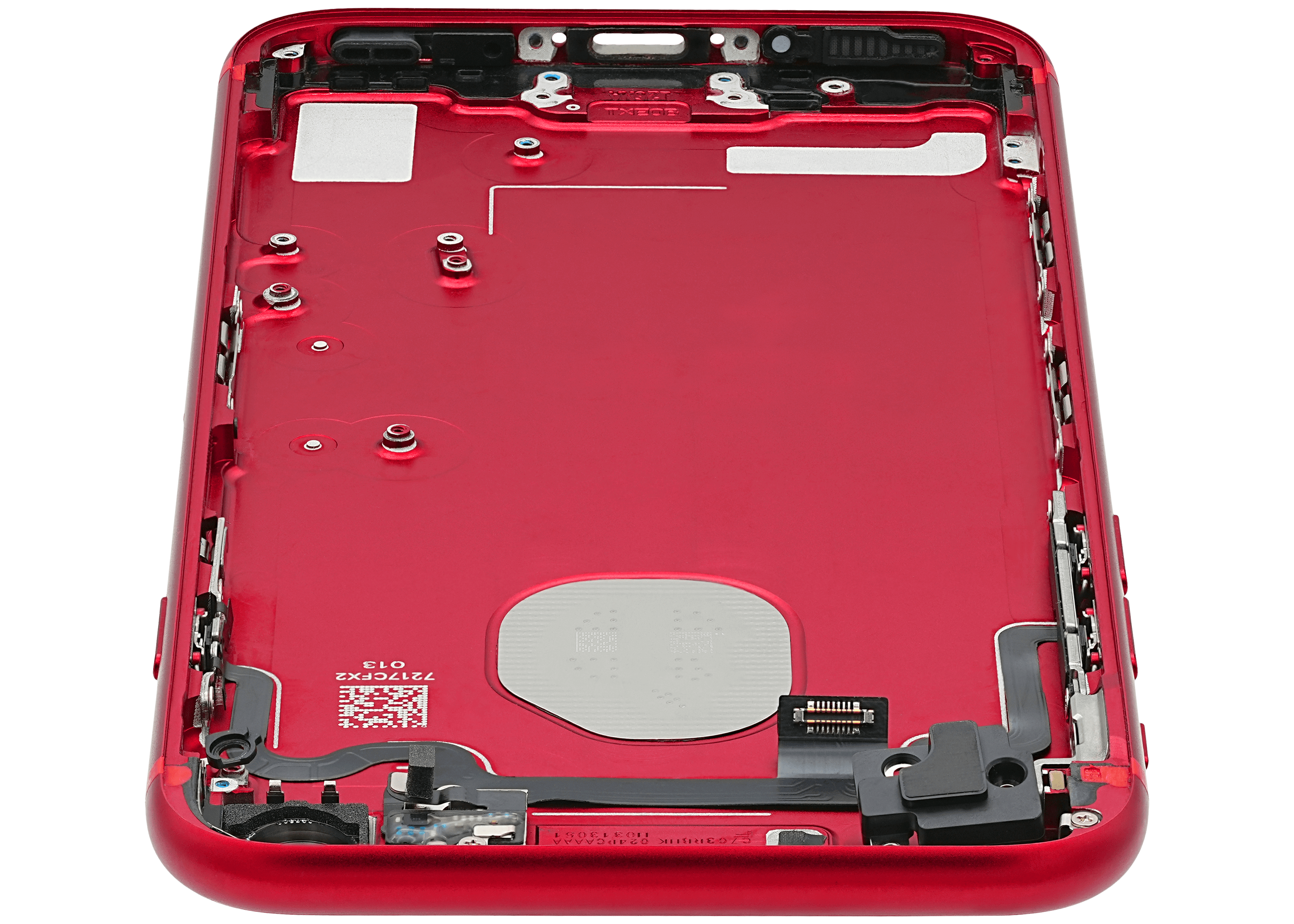 Back Cover/Frame with Pre-Installed Small Parts for iPhone 7 (Used OEM Removal, Quality A) (Red)