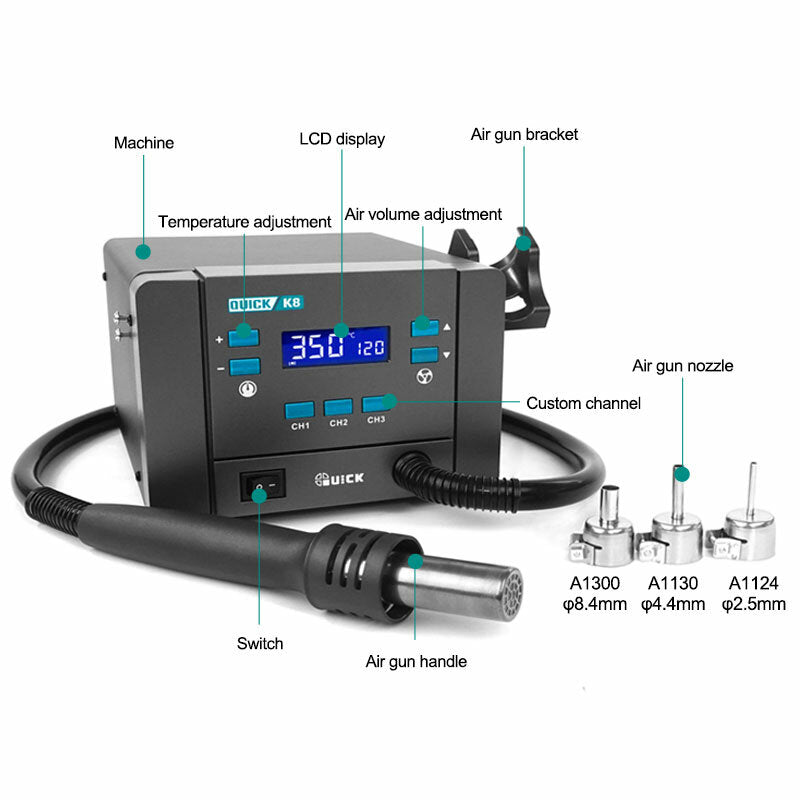K8 Lead-Free Smart Hot Air Desoldering Station (Quick) (110V / North America)