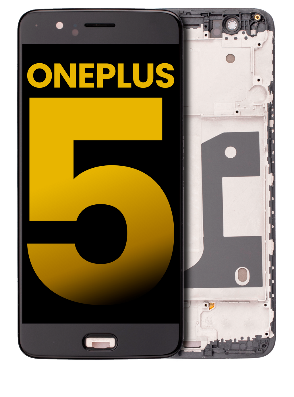 Refurbished OLED Display with Frame for OnePlus 5 (Black)