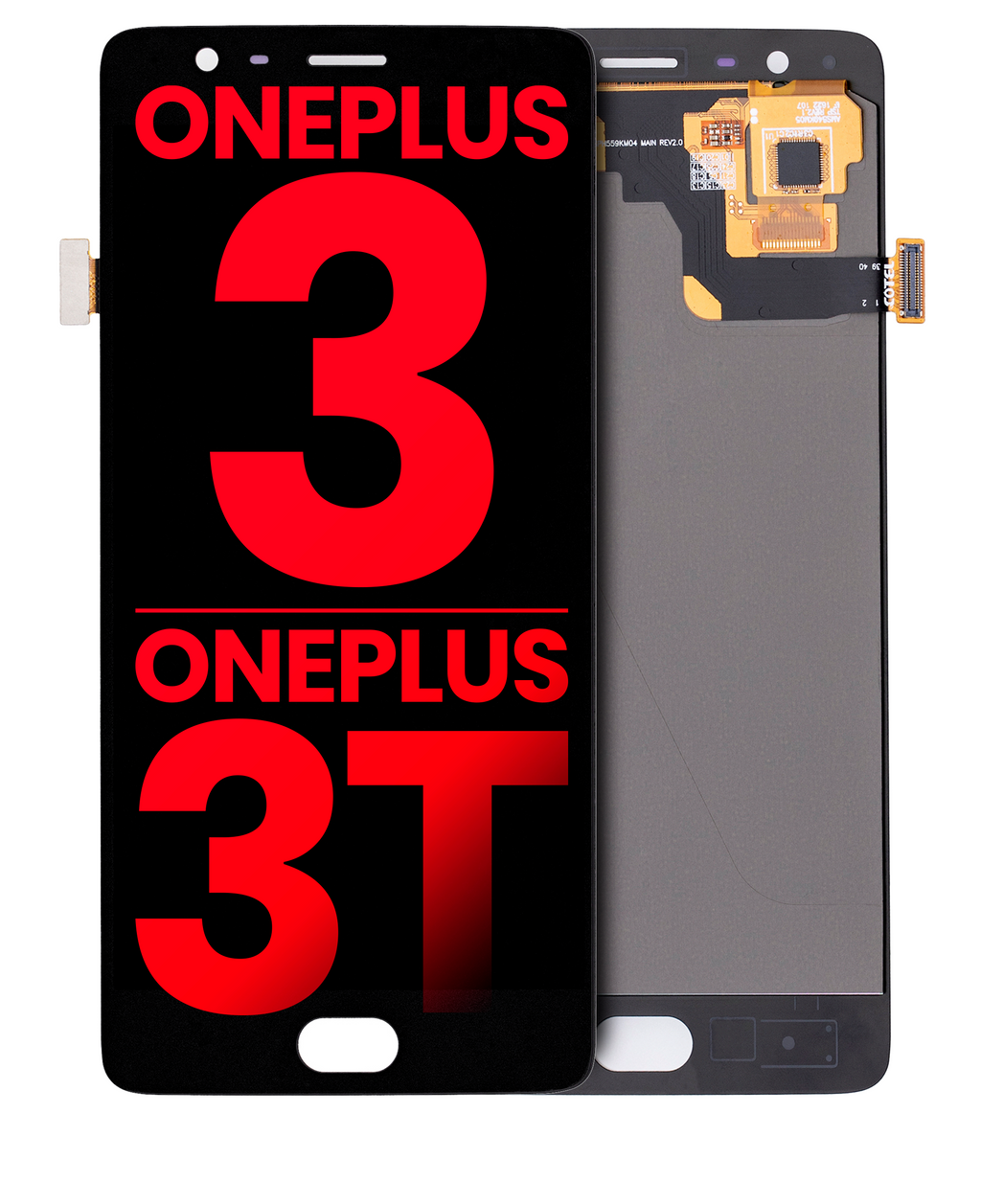 OLED Display without frame for OnePlus 3 / OnePlus 3T (Aftermarket Plus) (Black)