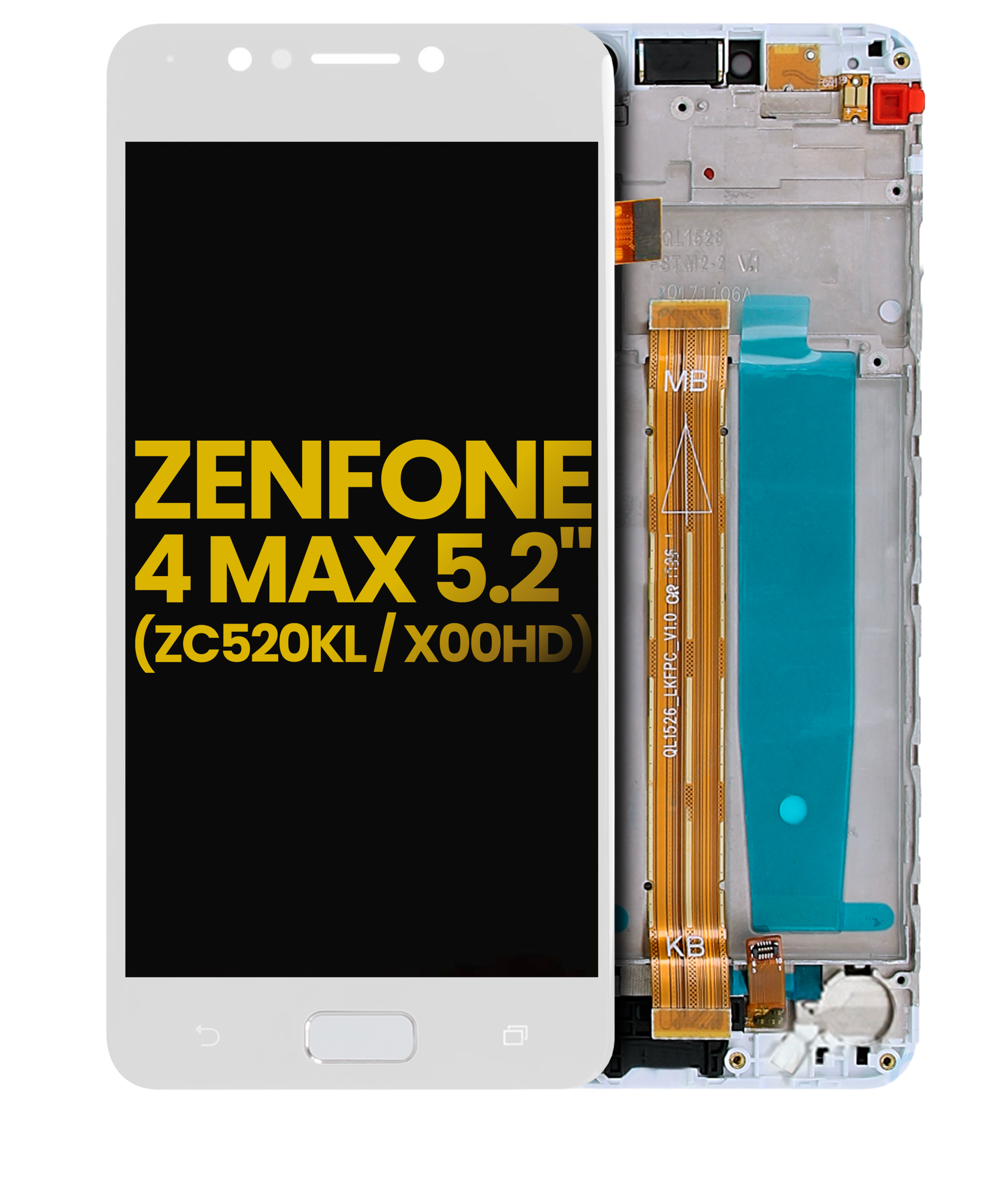 LCD-Komplettdisplay mit Rahmen für Asus ZenFone 4 Max ZC520KL (Refurbished) Weiß