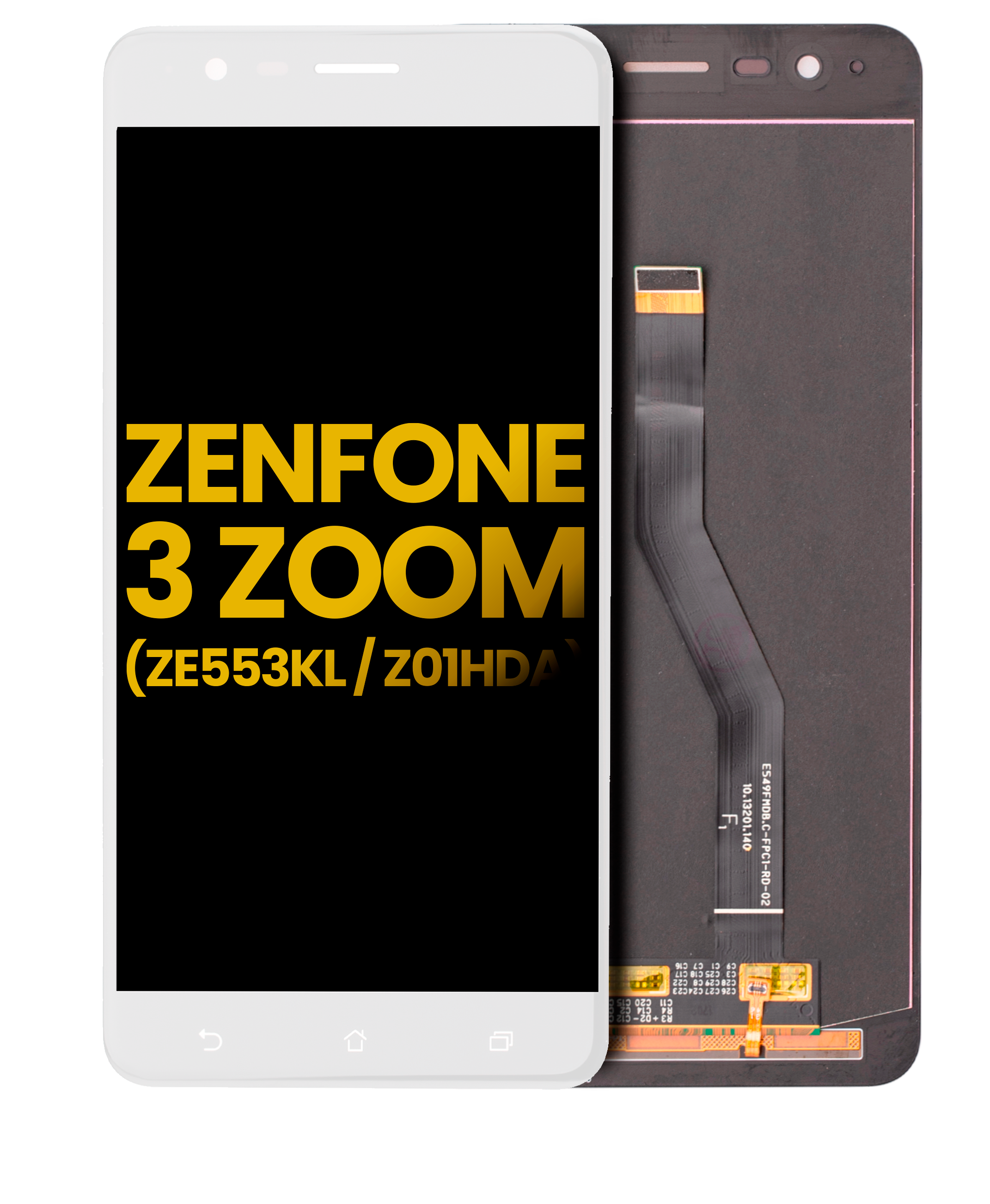 Frameless LCD Display for Asus ZenFone 3 Zoom (ZE553KL, 2017) (Refurbished) (White)