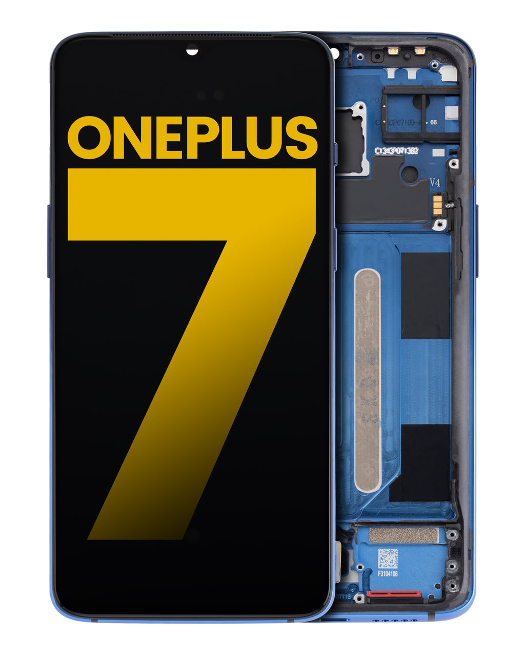 OLED Display with Frame for OnePlus 7 (Refurbished) (Mirror Blue)