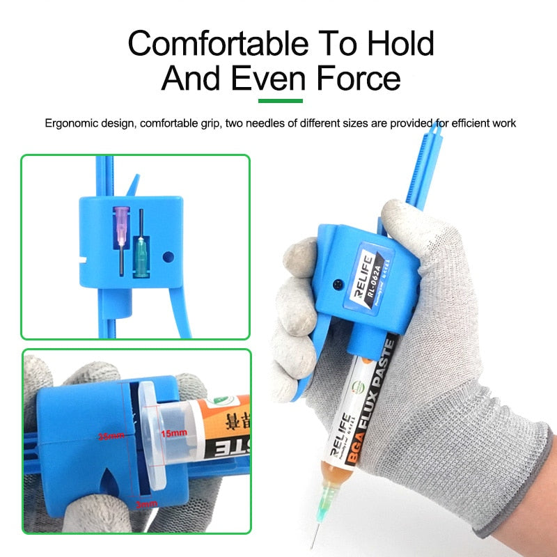 ReLife RL-062A Manual Solder Flux Dispenser Glue Gun 10cc (Sunshine)