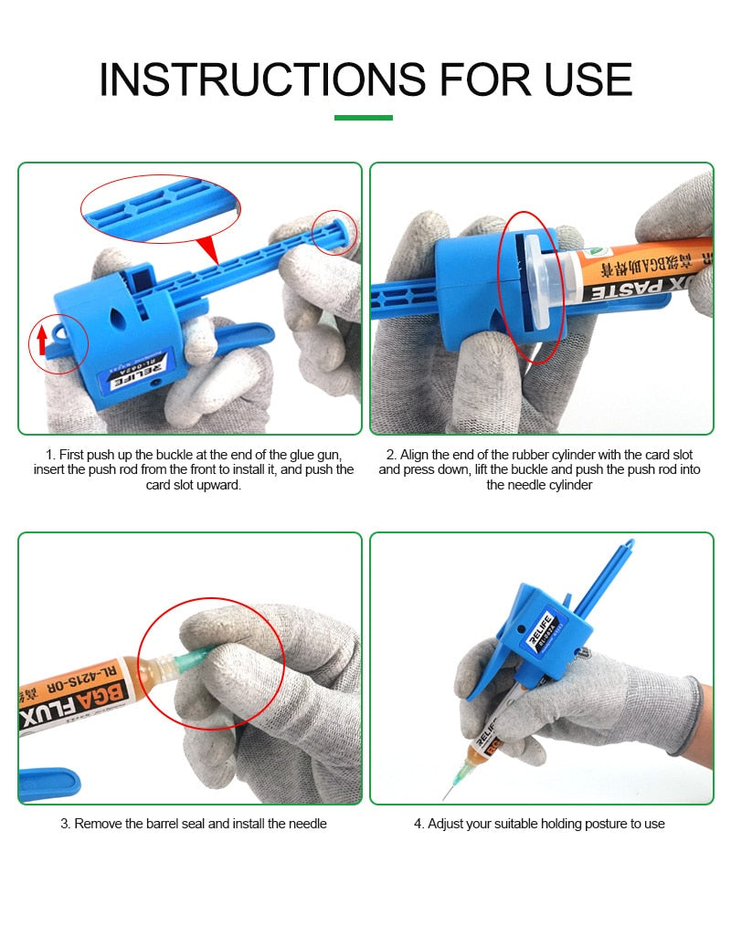 ReLife RL-062A Manual Solder Flux Dispenser Glue Gun 10cc (Sunshine)