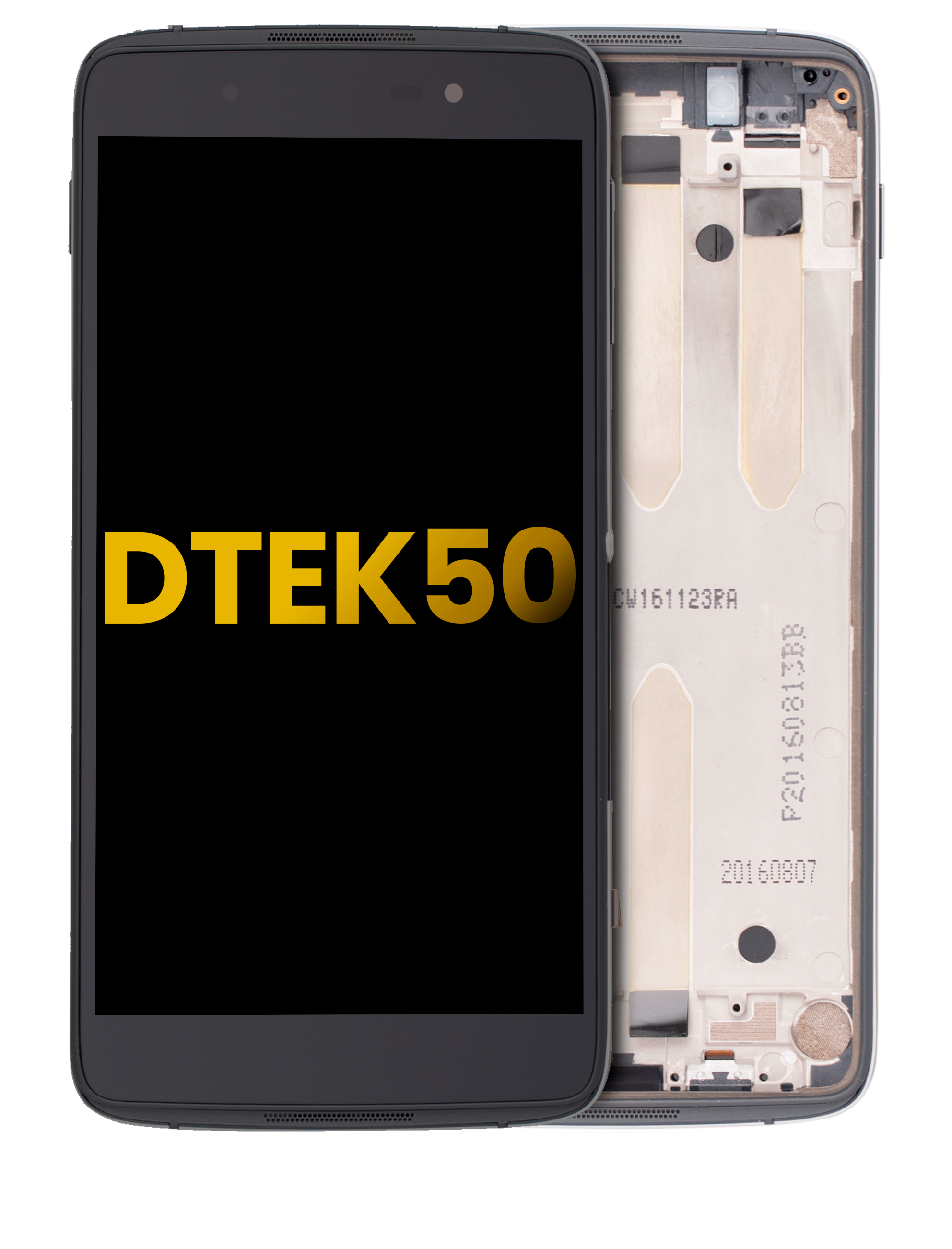 LCD-Display mit Rahmen für BlackBerry DTEK50 (Refurbished) (Schwarz)