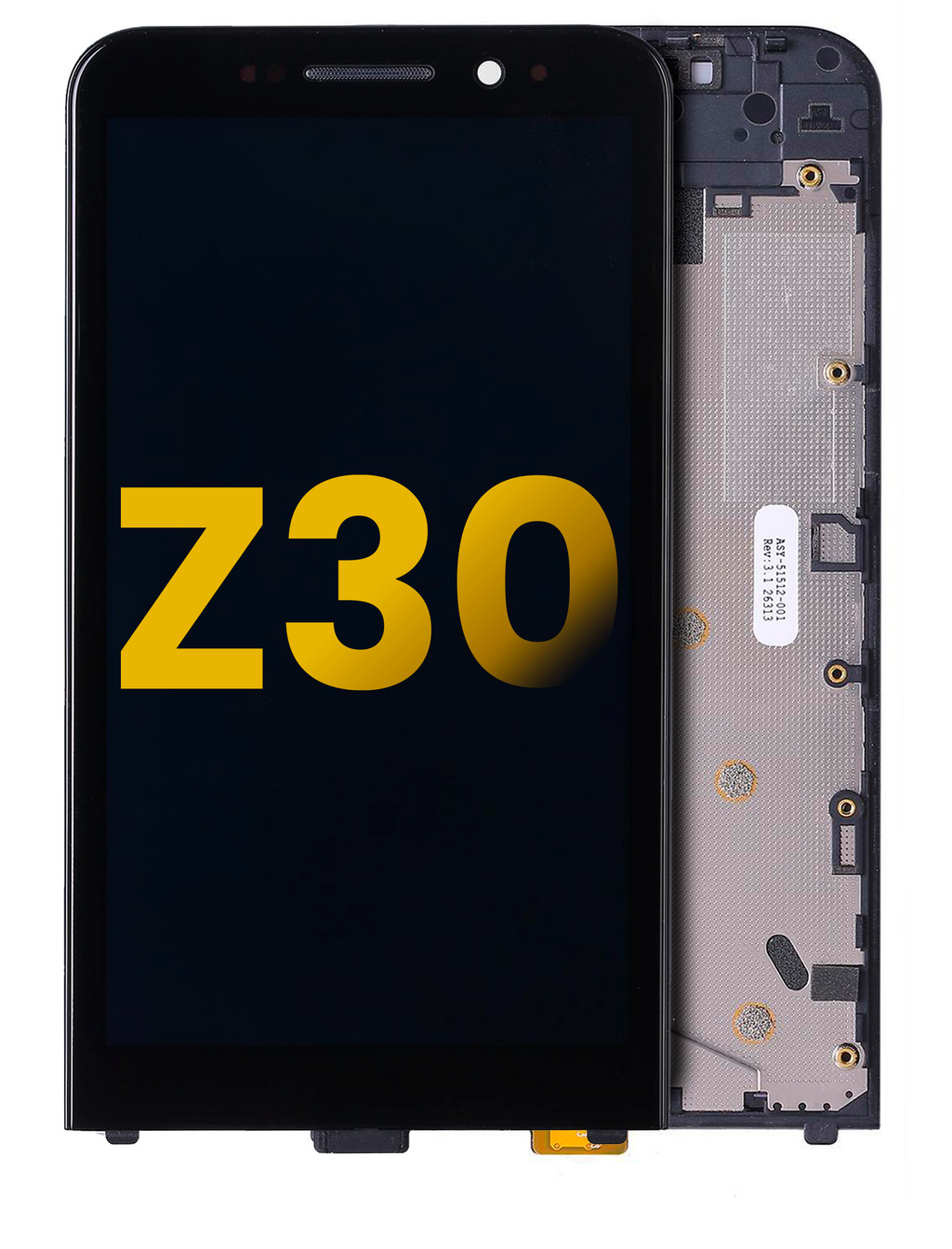 LCD-Display mit Rahmen für BlackBerry Z30 (Schwarz)