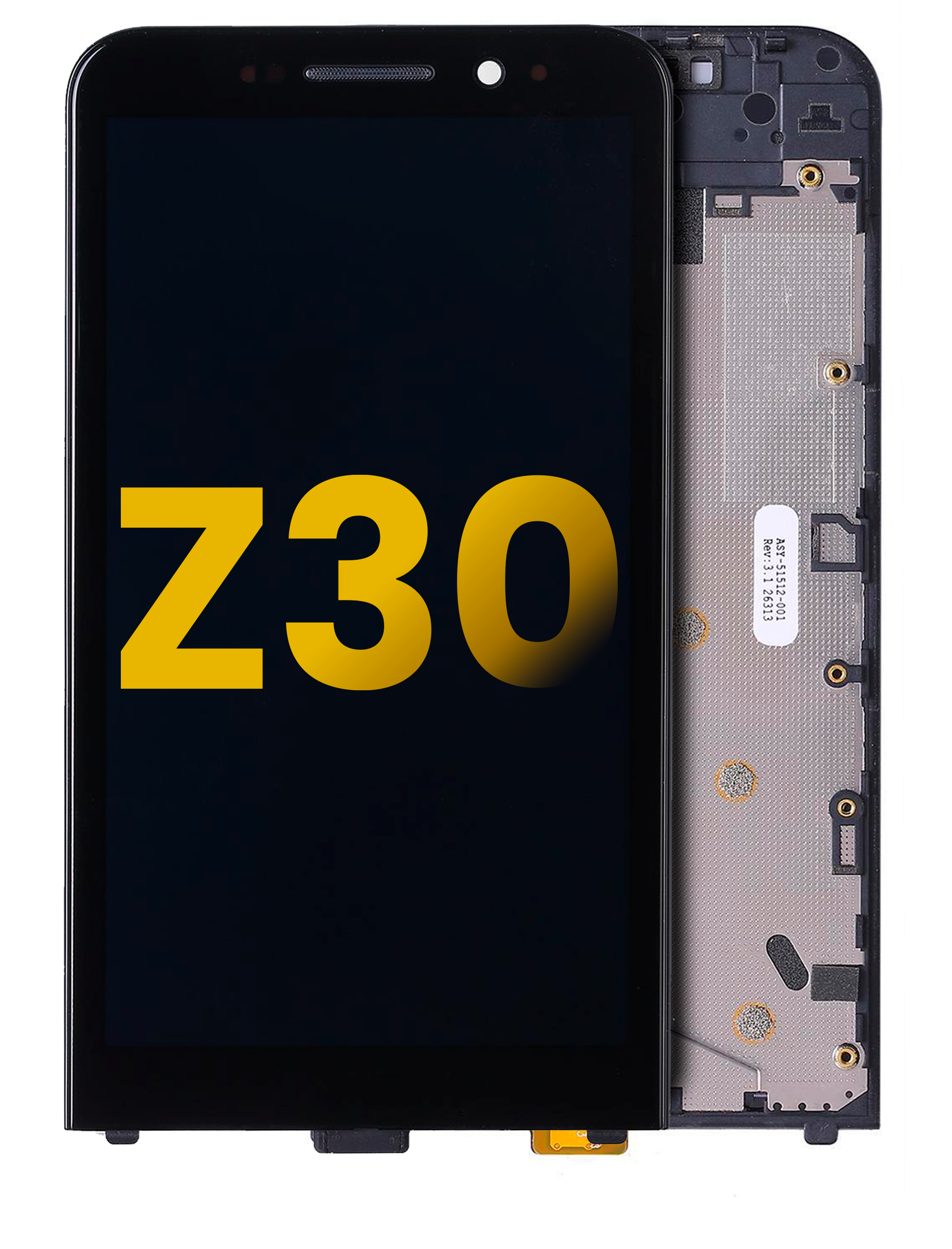 LCD-Display mit Rahmen für BlackBerry Z30 (Schwarz)