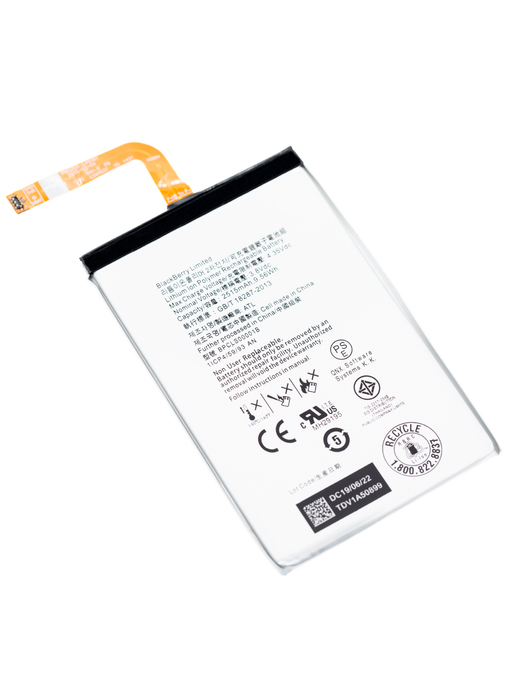 Replacement battery for BlackBerry Classic Q20 (BPCLS00001B)