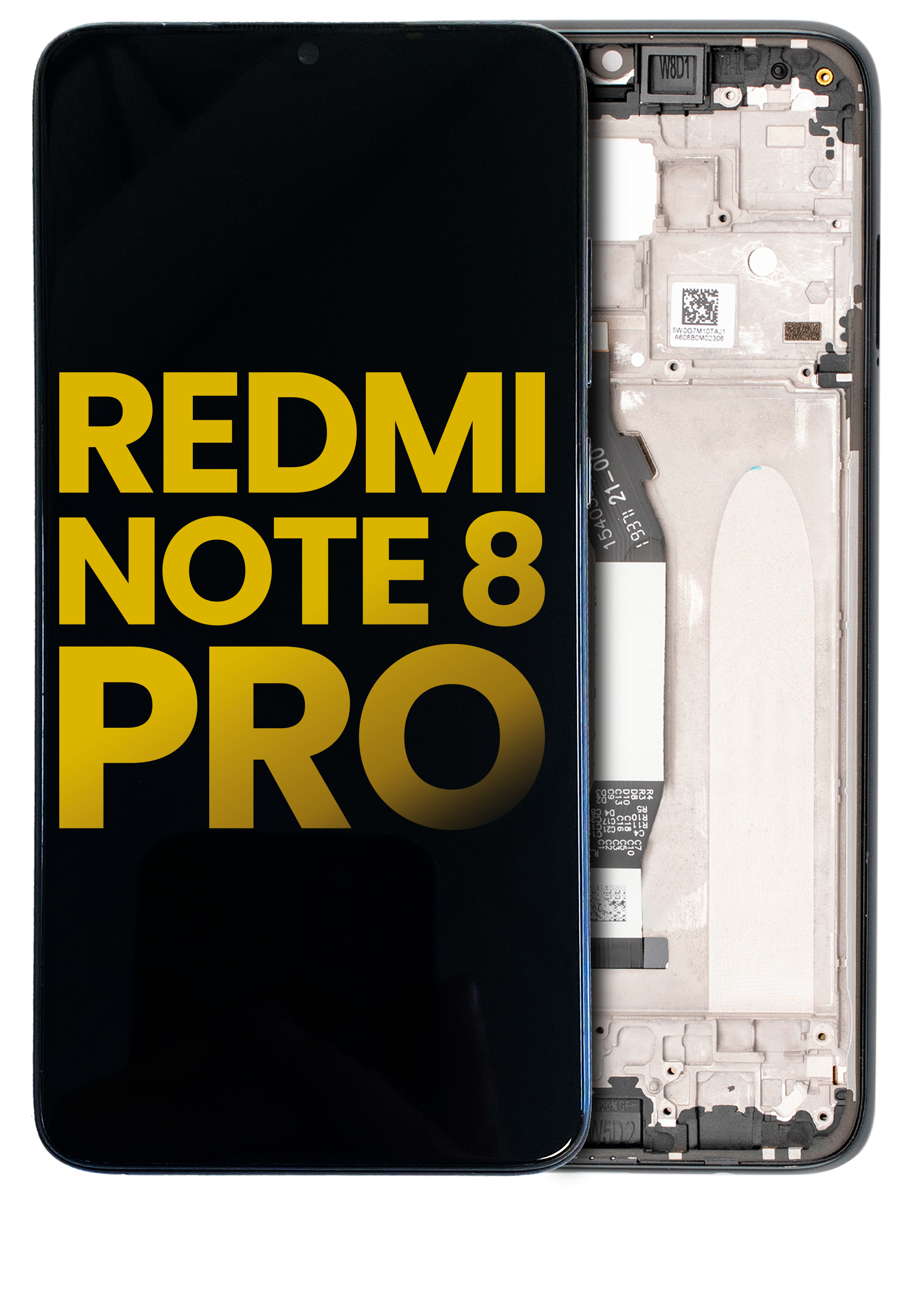 LCD Display with Frame for Xiaomi Redmi Note 8 Pro (Refurbished) (Black)
