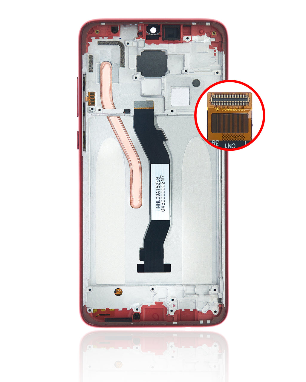 LCD Display with Frame for Xiaomi Redmi Note 8 Pro (Refurbished) (Red)