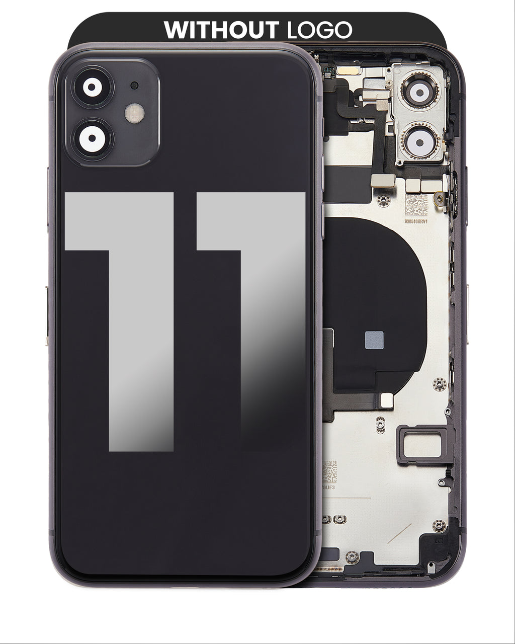 iPhone 11 Backcover/Rahmen mit Komponenten Schwarz Aftermarket Plus ohne Logo