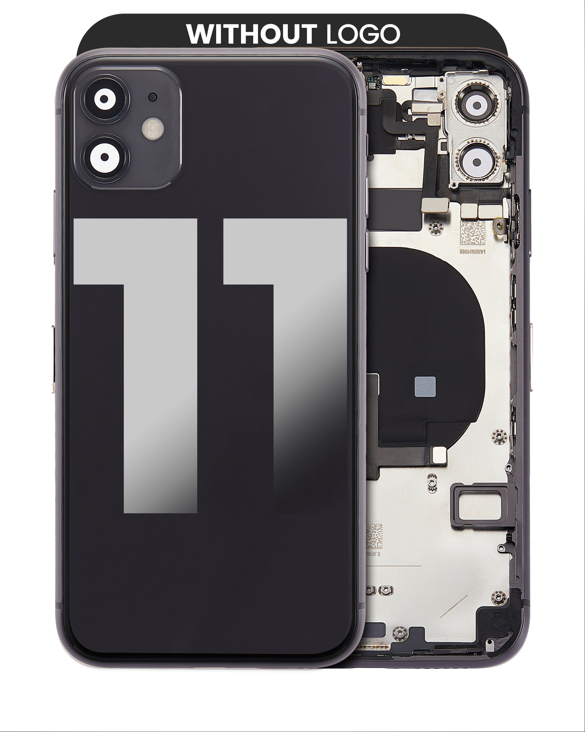 iPhone 11 Backcover/Rahmen mit Komponenten Schwarz Aftermarket Plus ohne Logo