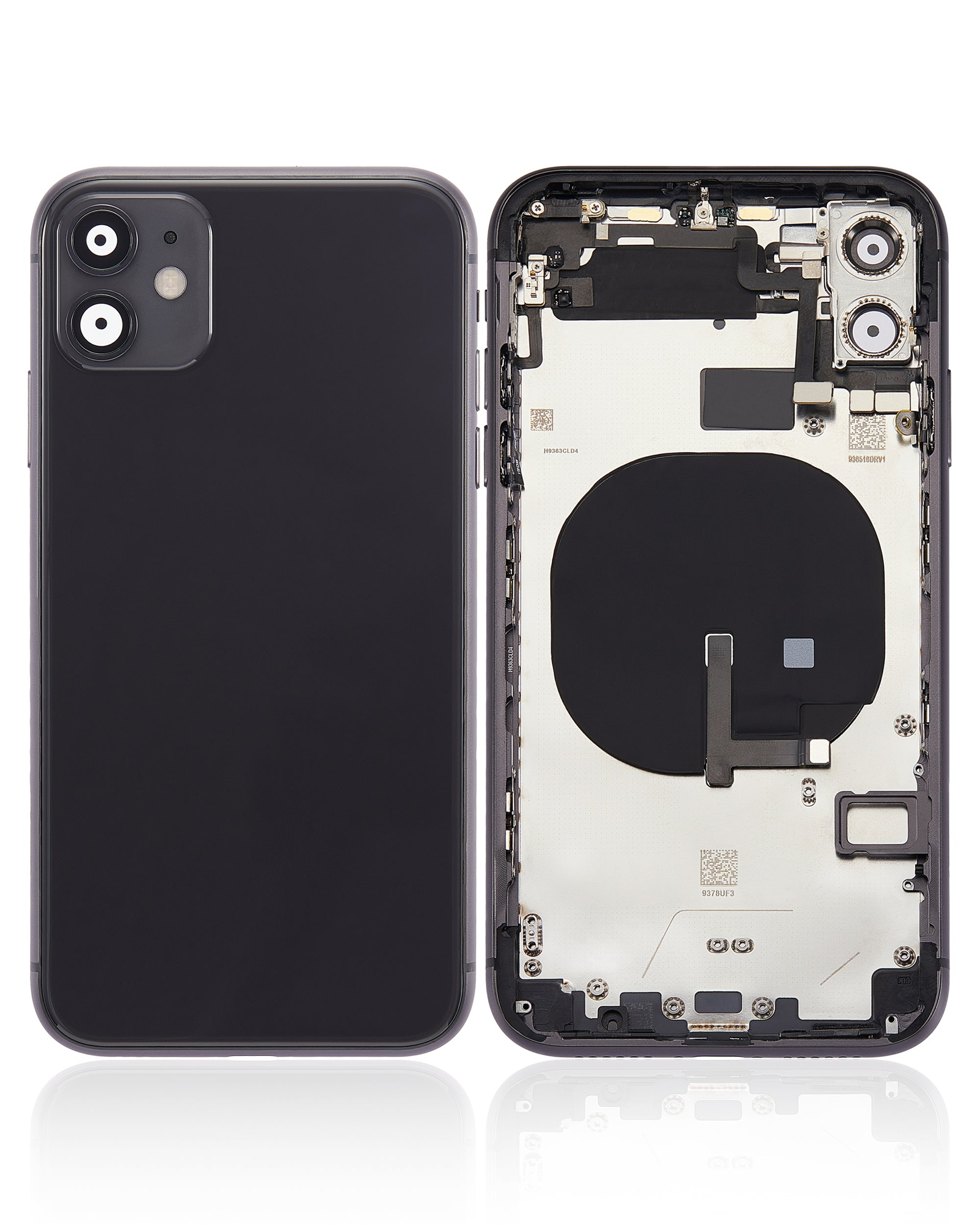 iPhone 11 Backcover/Rahmen mit Komponenten Schwarz Aftermarket Plus ohne Logo