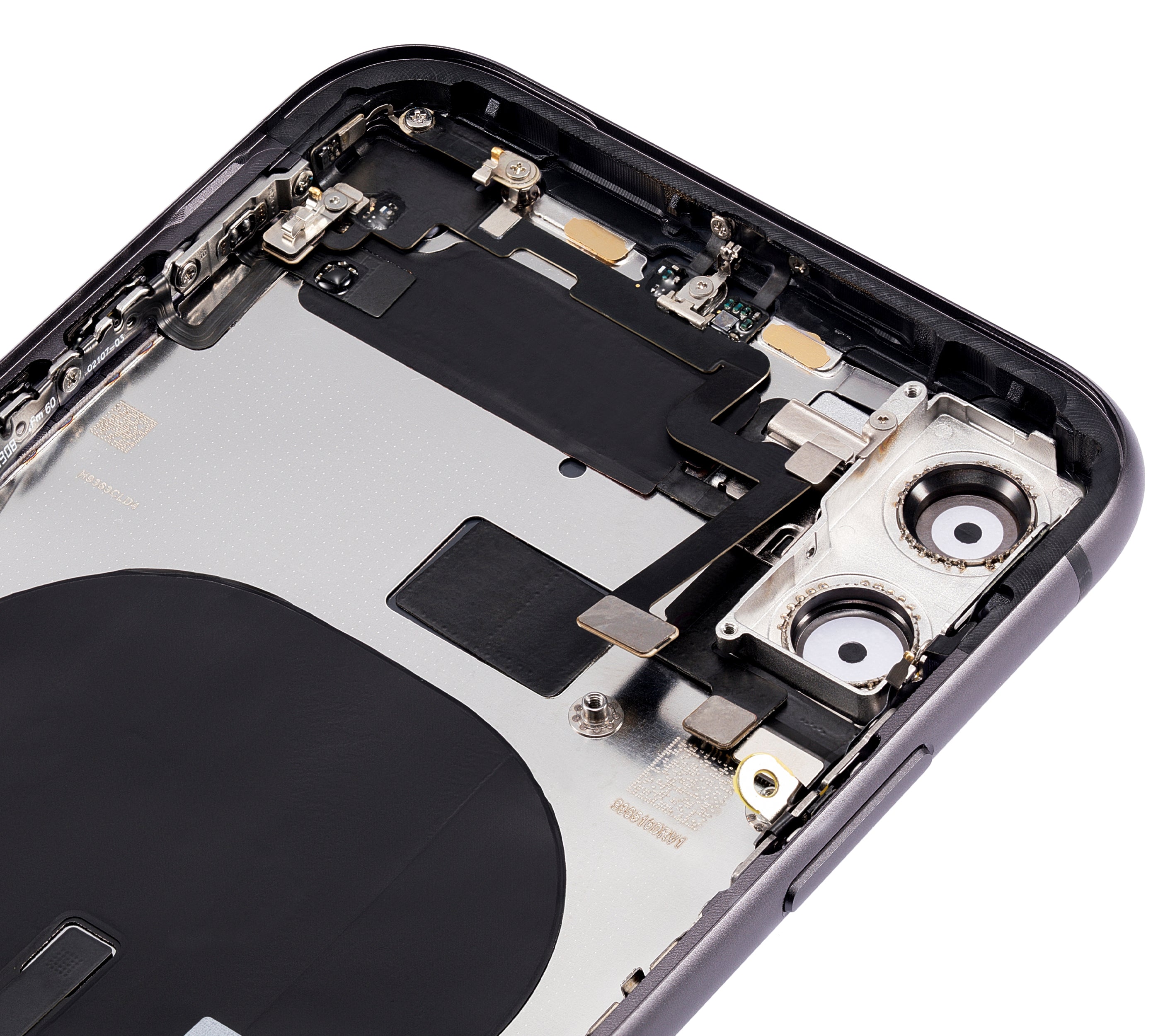 iPhone 11 Backcover/Rahmen mit Komponenten Schwarz Aftermarket Plus ohne Logo