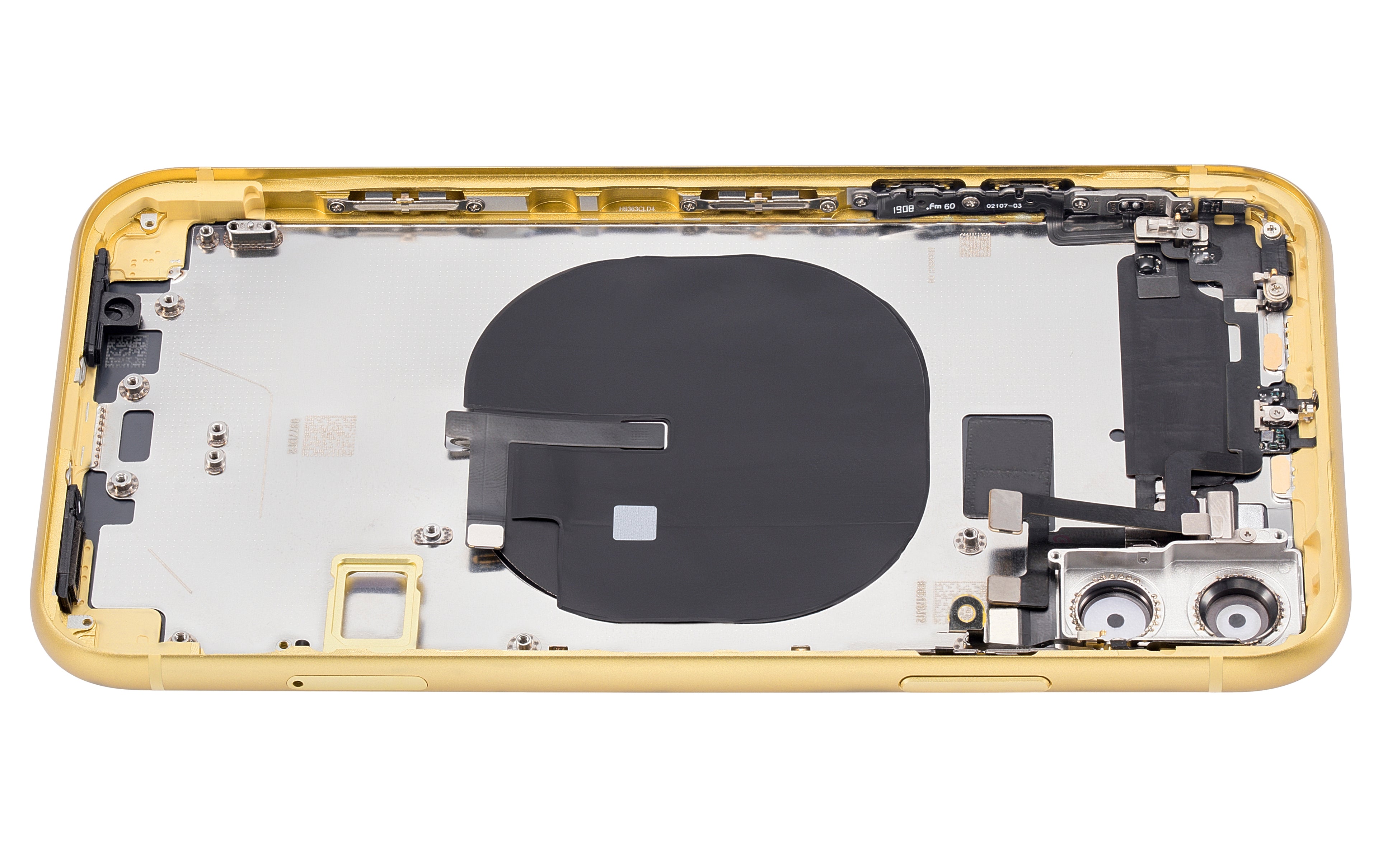 Backcover Rahmen mit Kleinteilen iPhone 11 Gelb Aftermarket Plus ohne Logo