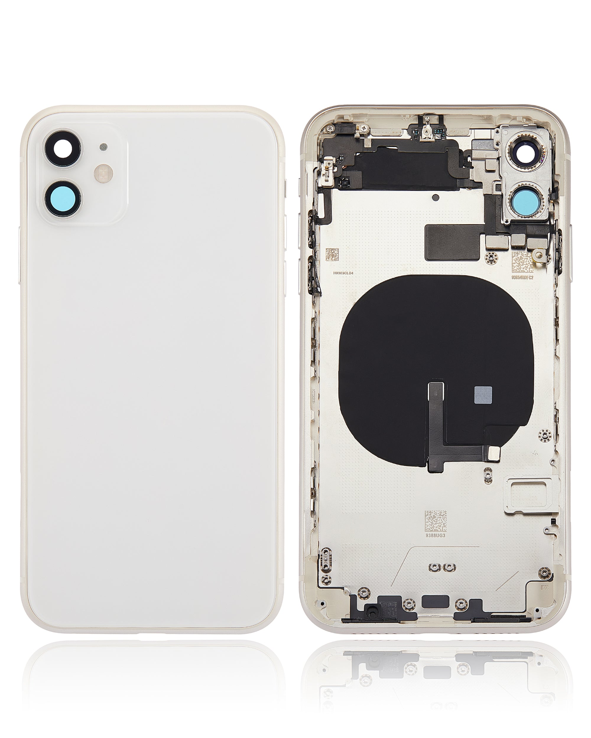 Backcover-Rahmen mit Kleinteilen für iPhone 11, Weiß, Aftermarket Plus