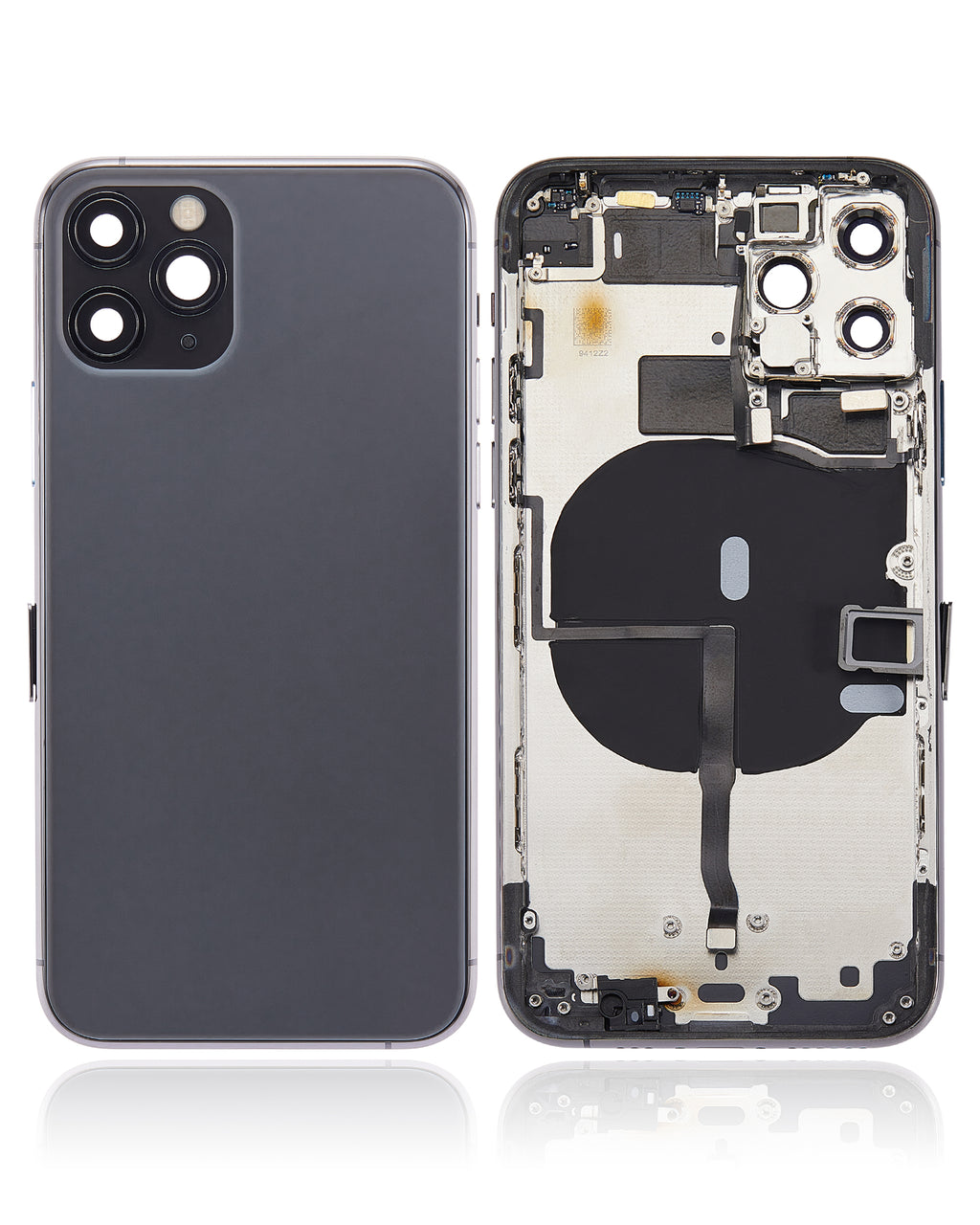 Back Cover/Frame with Pre-installed Small Parts for iPhone 11 Pro (without logo) (Aftermarket Plus) (Space Gray)