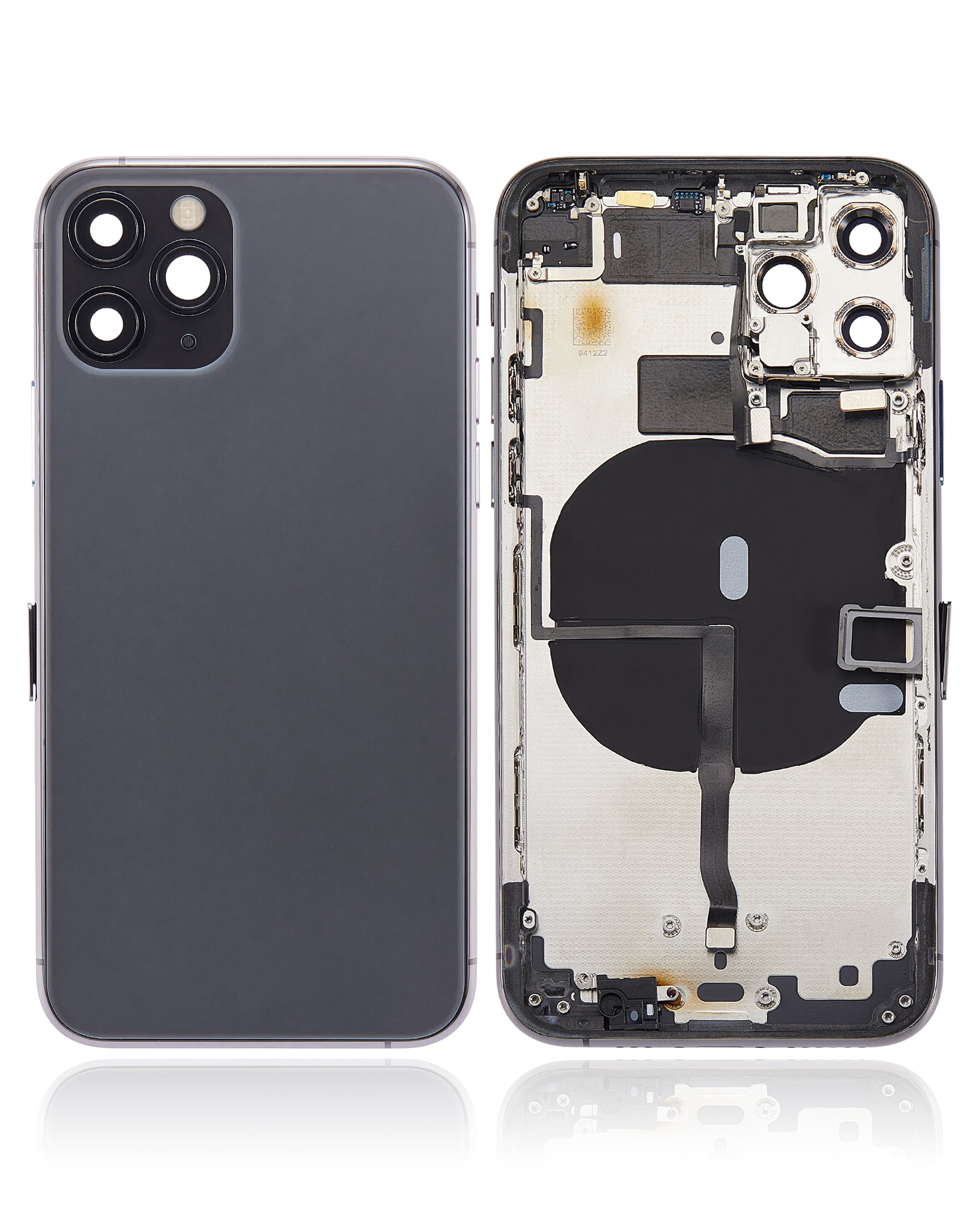 Back Cover/Frame with Pre-installed Small Parts for iPhone 11 Pro (without logo) (Aftermarket Plus) (Space Gray)