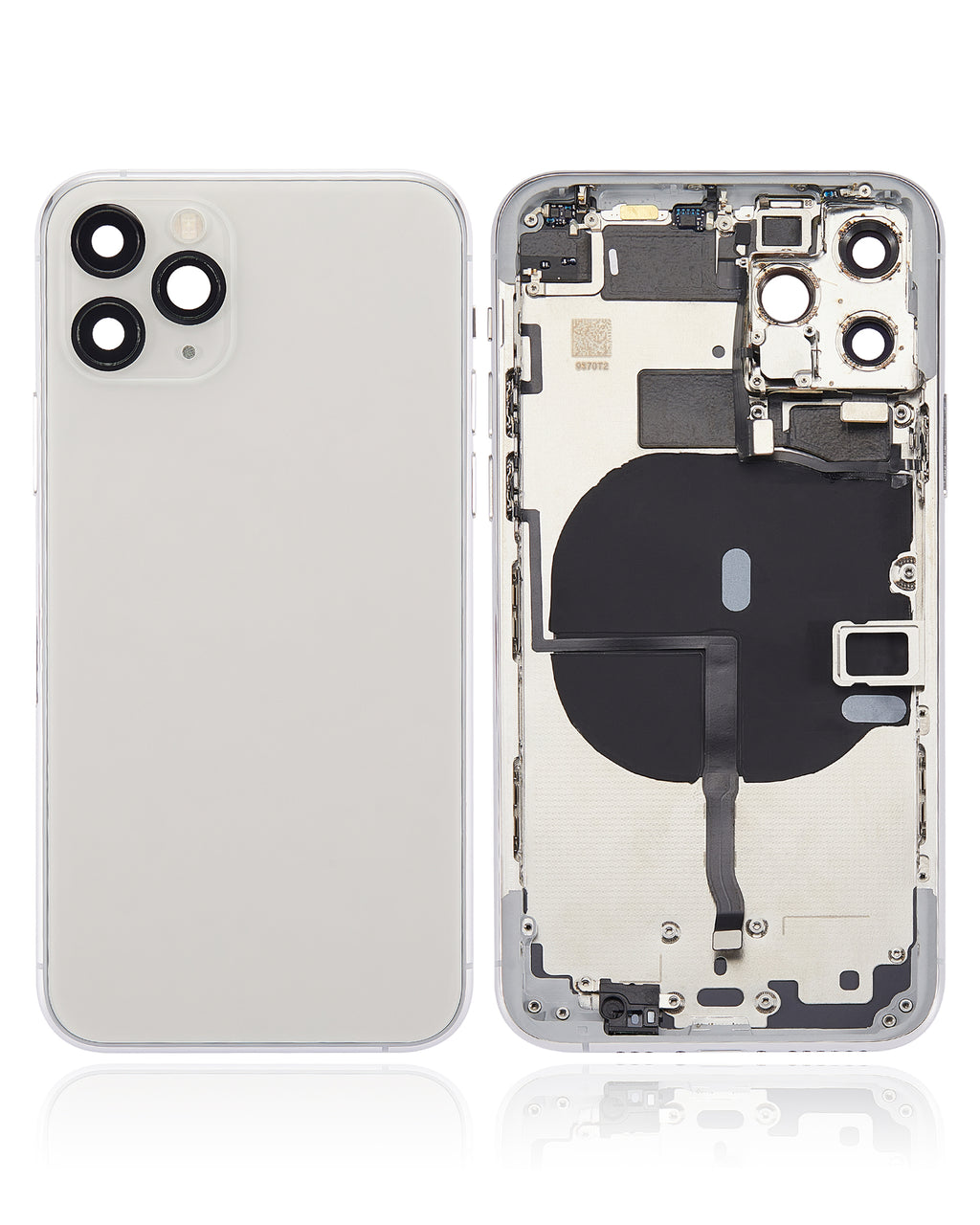 Backcover/Rahmen vorinstall. Kleinteile für iPhone 11 Pro Silber ohne Logo Quali