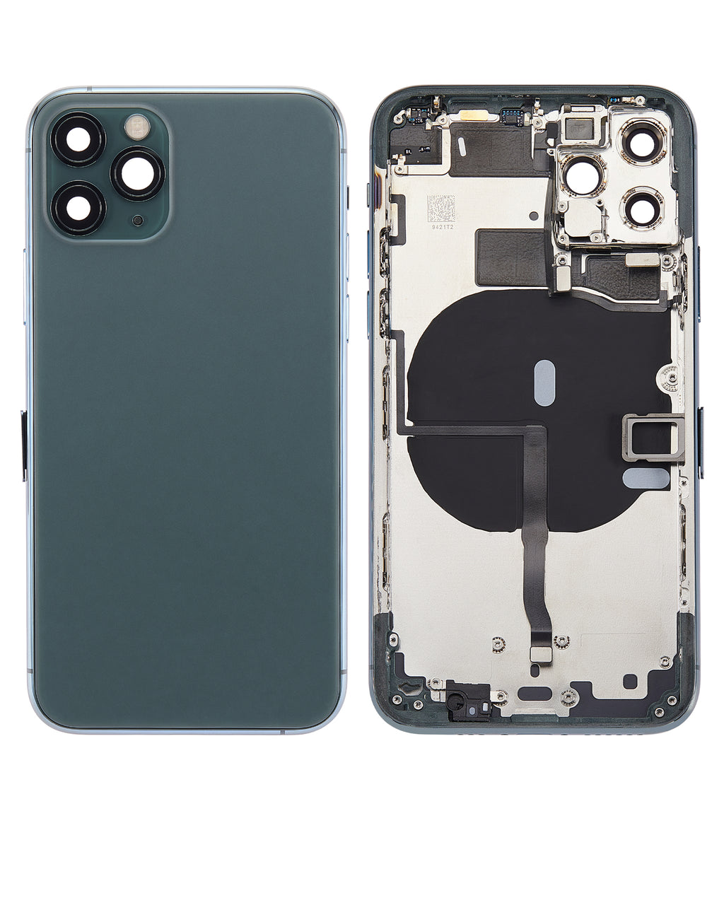 Back Cover/Frame with Pre-installed Small Components for iPhone 11 Pro (Aftermarket Plus, No Logo, Midnight Green)