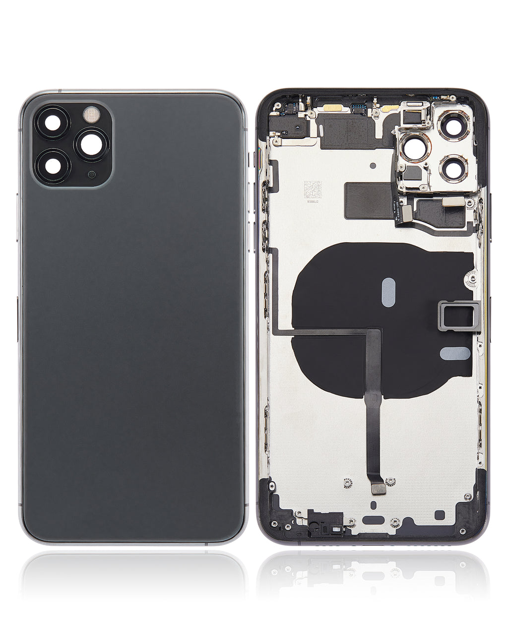 Back Cover/Frame with Pre-Installed Small Parts for iPhone 11 Pro Max (No Logo) (Aftermarket Plus) (Space Gray)