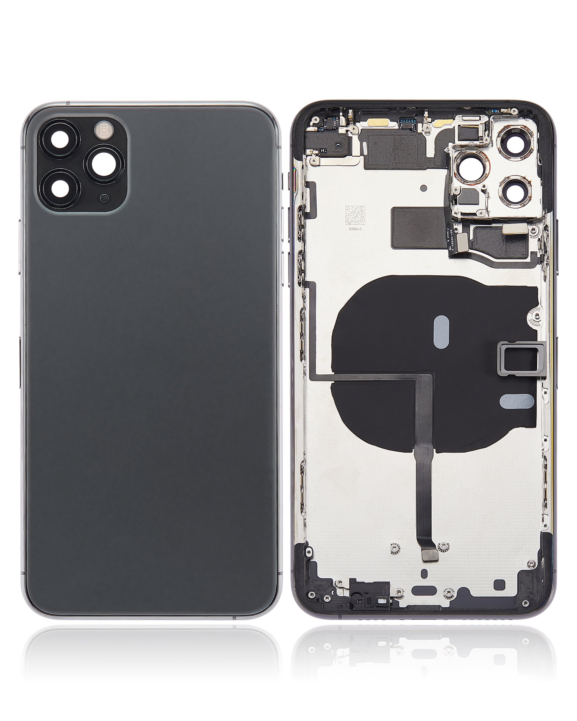 Back Cover/Frame with Pre-Installed Small Parts for iPhone 11 Pro Max (No Logo) (Aftermarket Plus) (Space Gray)