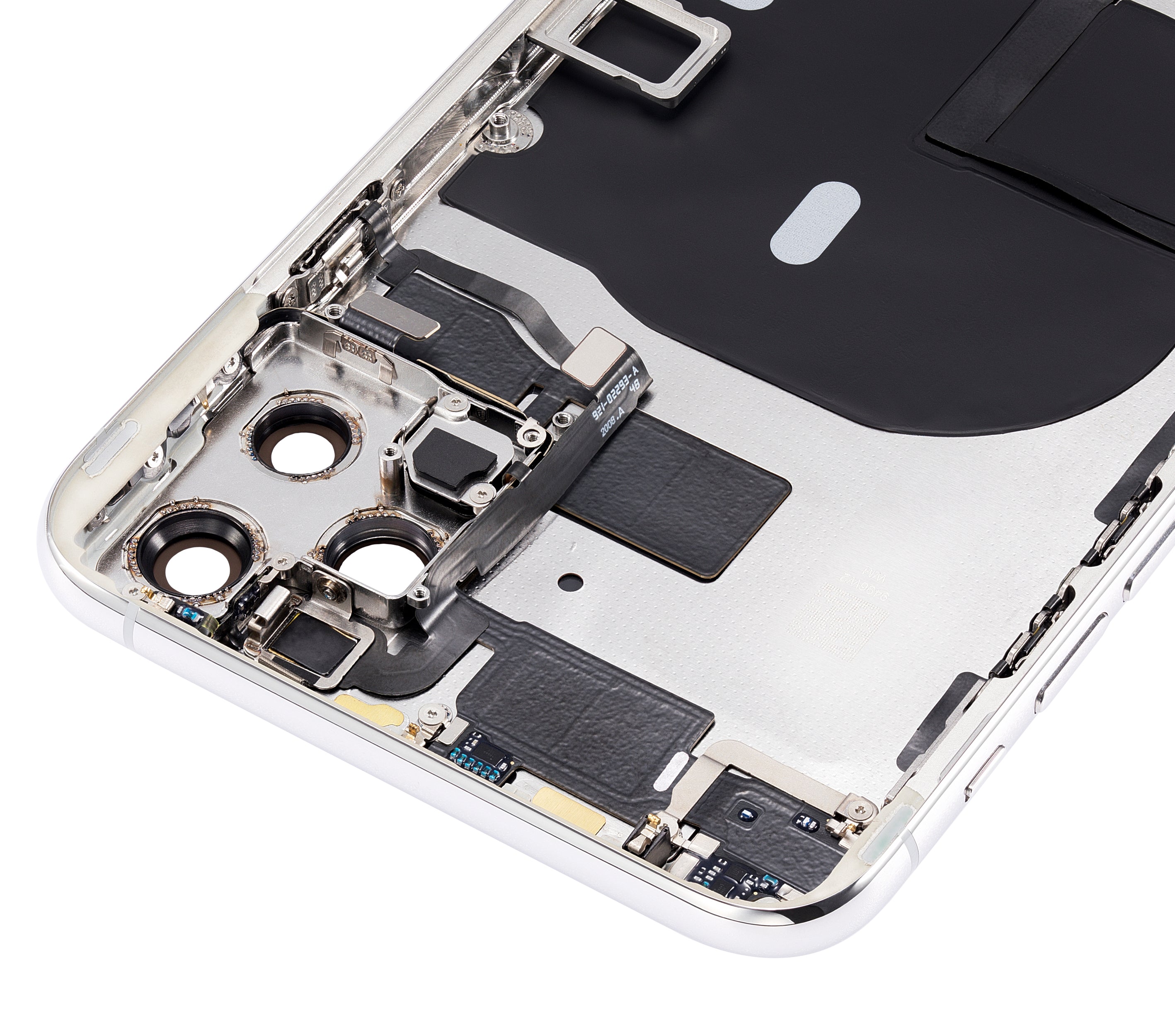 Backcover/Rahmen mit Kleinteilen für iPhone 11 Pro Max (o. Logo, AM Plus, Silber