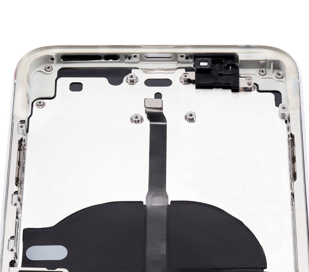 Backcover/Rahmen mit Kleinteilen für iPhone 11 Pro Max (o. Logo, AM Plus, Silber