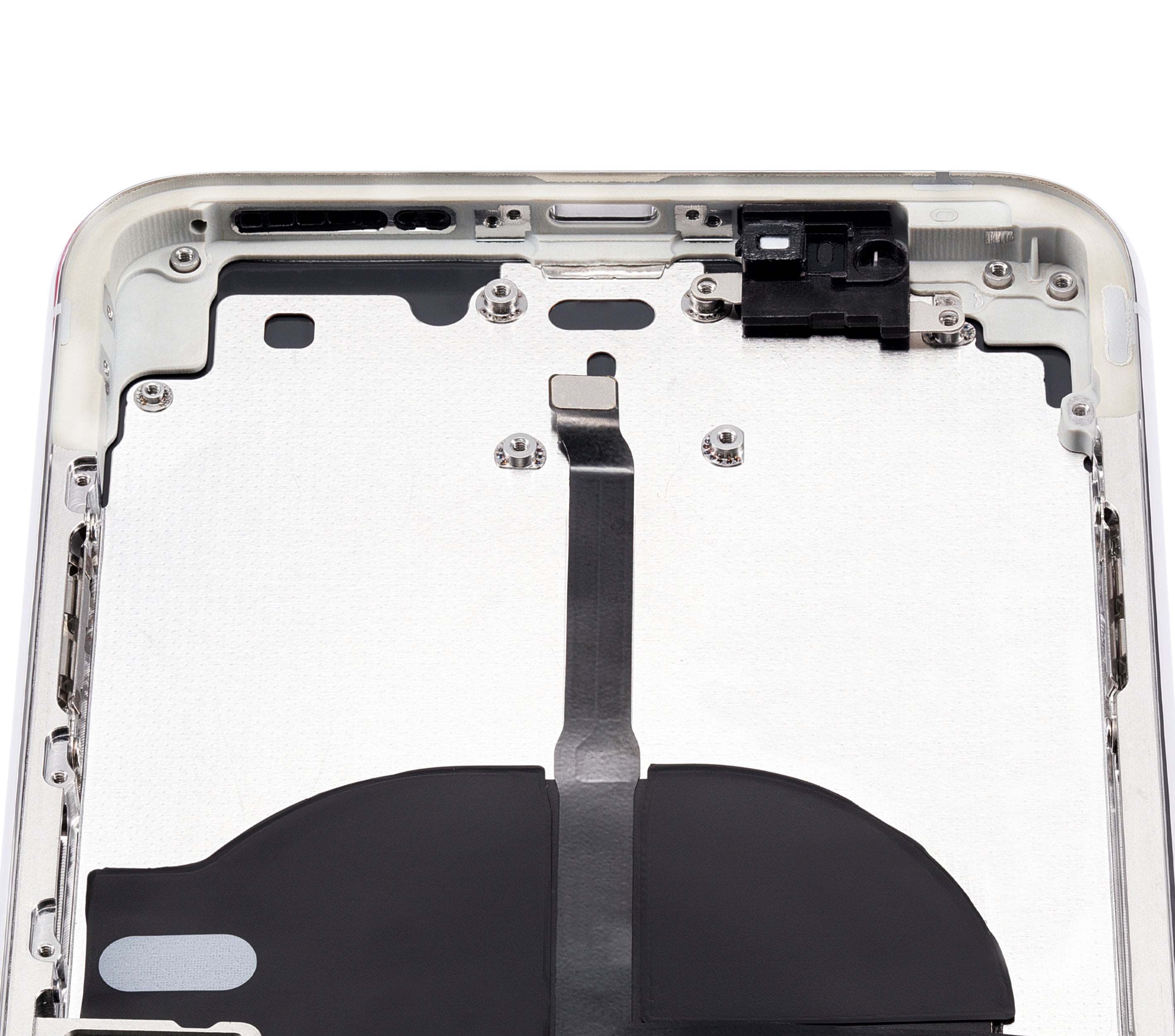 Backcover/Rahmen mit Kleinteilen für iPhone 11 Pro Max (o. Logo, AM Plus, Silber