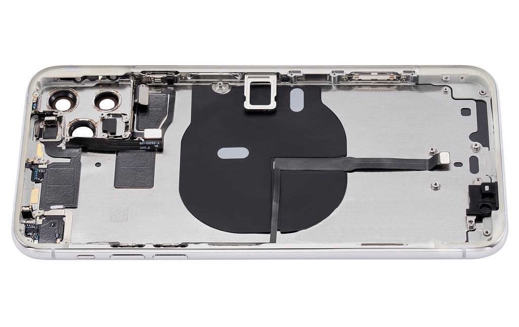 Backcover/Rahmen mit Kleinteilen für iPhone 11 Pro Max (o. Logo, AM Plus, Silber