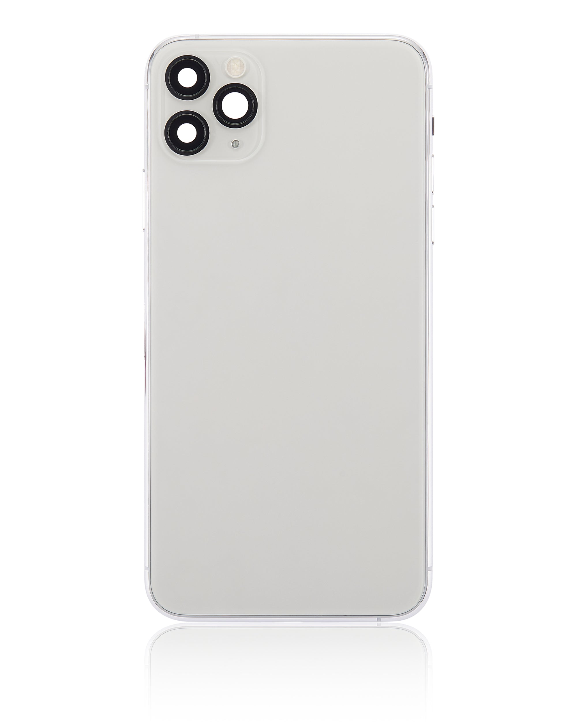 Backcover/Rahmen mit Kleinteilen für iPhone 11 Pro Max (o. Logo, AM Plus, Silber