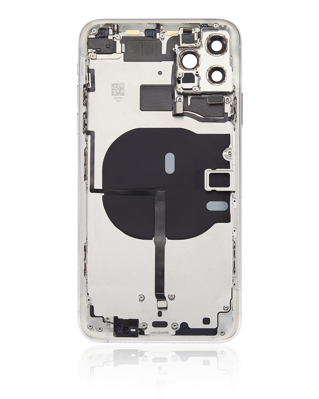 Backcover/Rahmen mit Kleinteilen für iPhone 11 Pro Max (o. Logo, AM Plus, Silber
