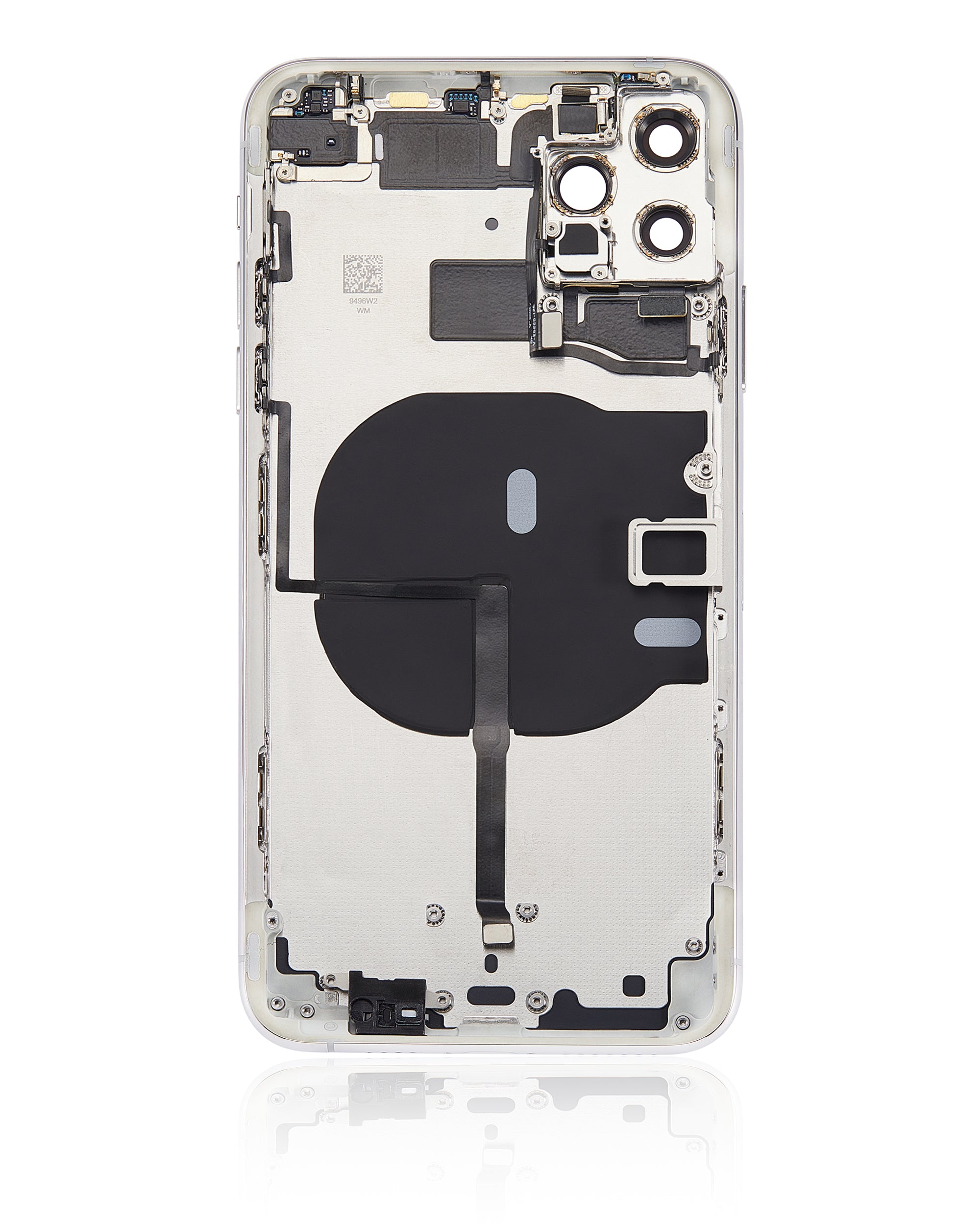 Backcover/Rahmen mit Kleinteilen für iPhone 11 Pro Max (o. Logo, AM Plus, Silber