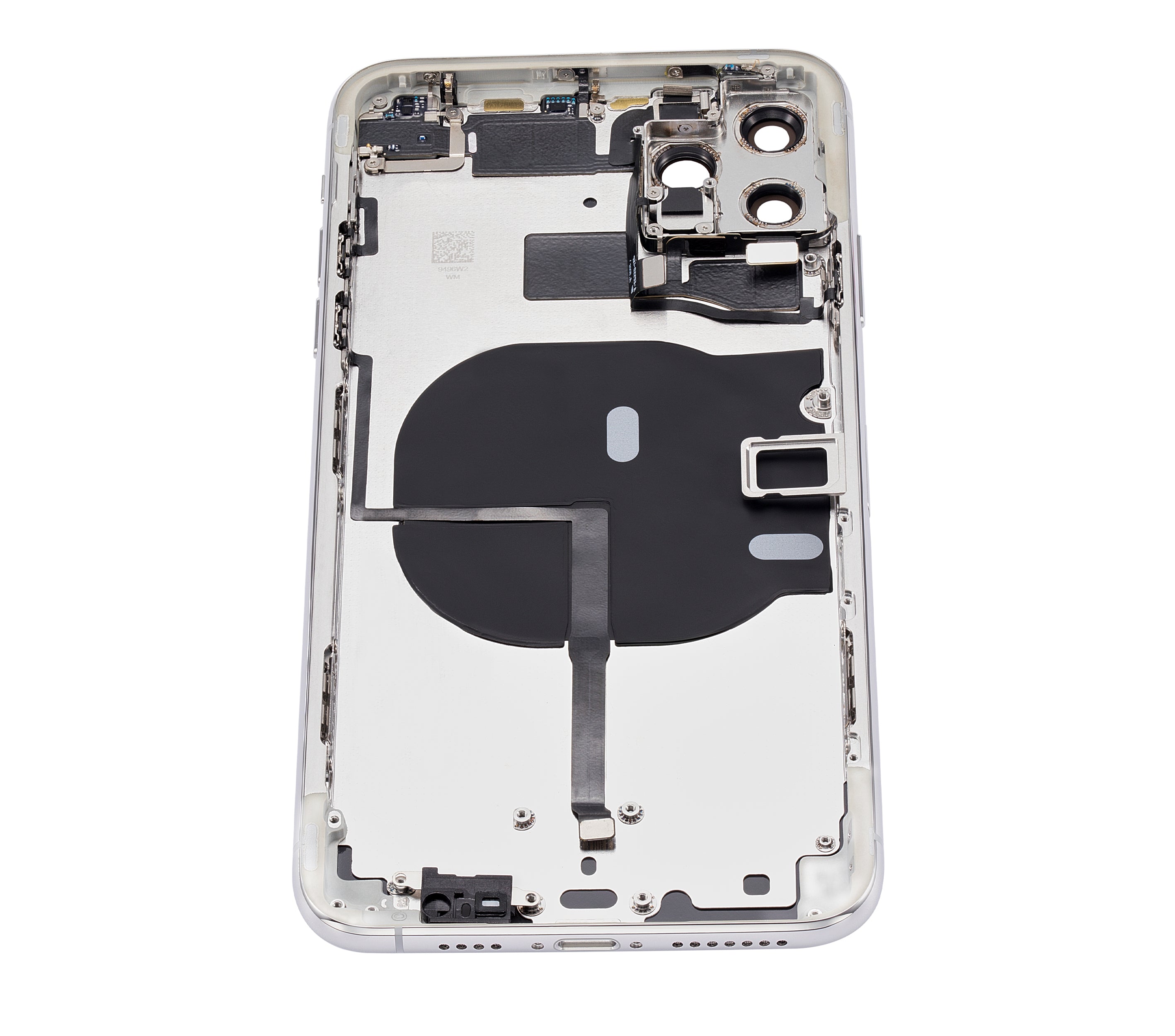 Backcover/Rahmen mit Kleinteilen für iPhone 11 Pro Max (o. Logo, AM Plus, Silber