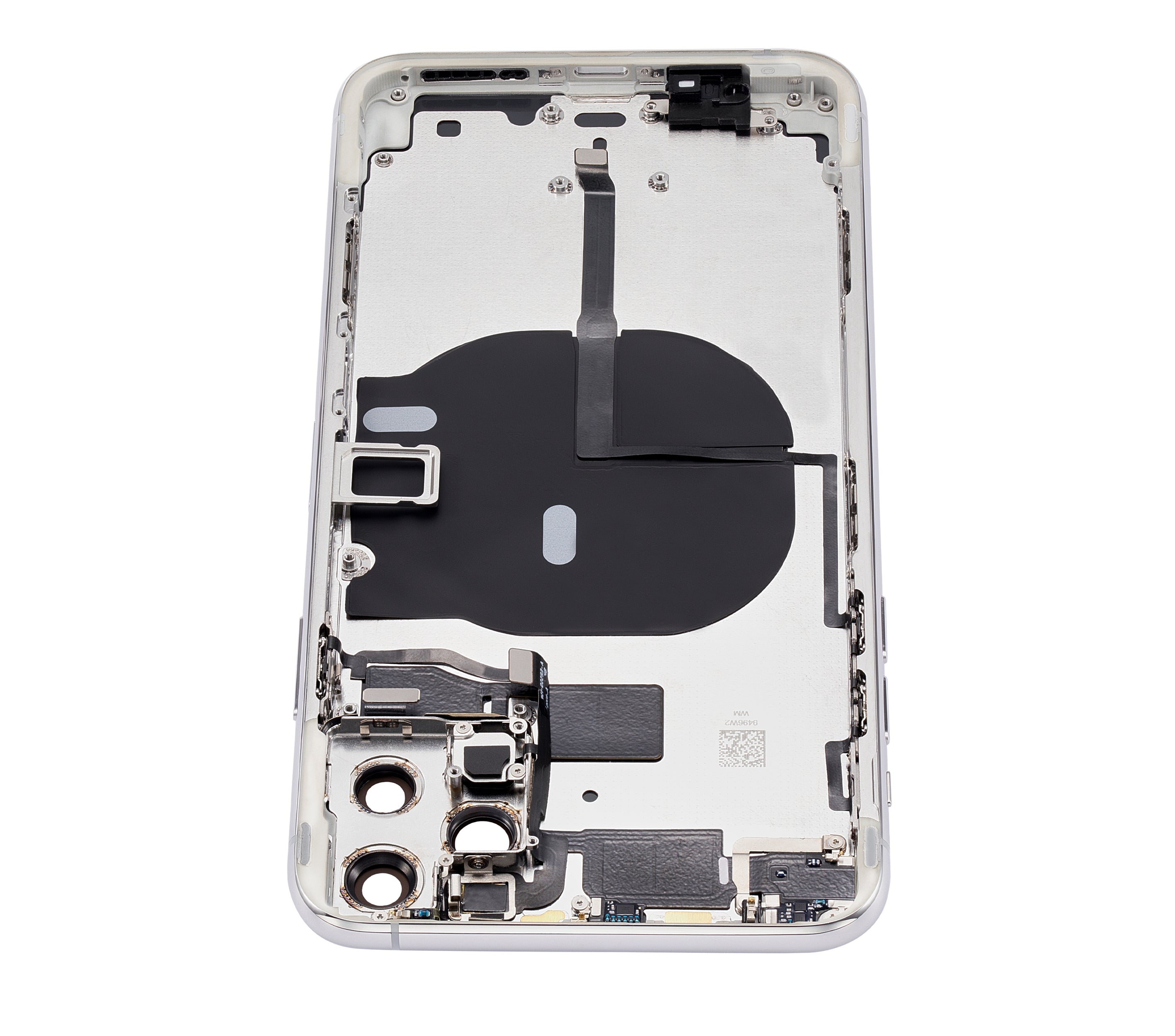 Backcover/Rahmen mit Kleinteilen für iPhone 11 Pro Max (o. Logo, AM Plus, Silber