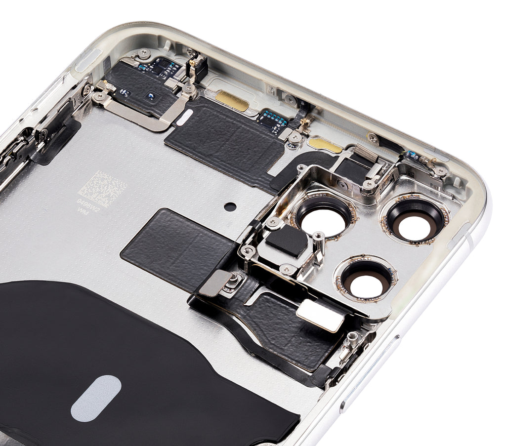 Backcover/Rahmen mit Kleinteilen für iPhone 11 Pro Max (o. Logo, AM Plus, Silber