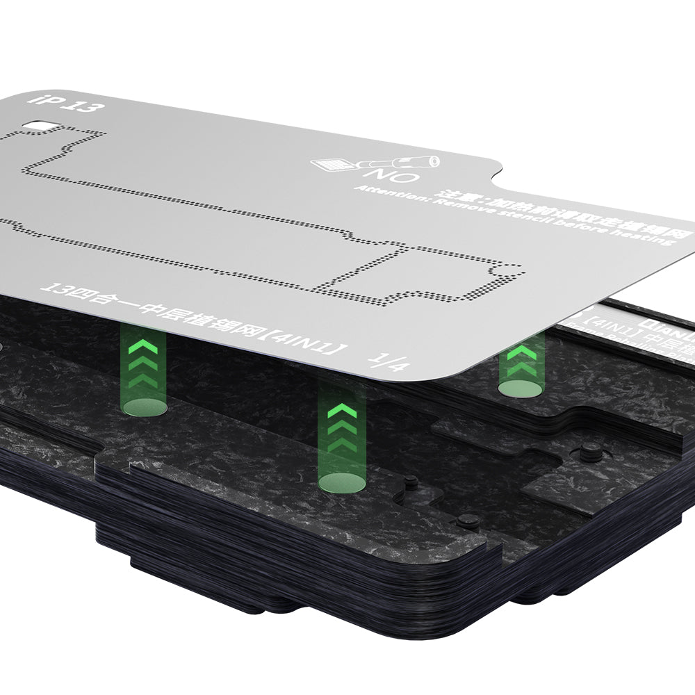 4in1 Midframe-Reballing-Plattform ohne Abdeckung für Apple iPhone 13(Qianli)