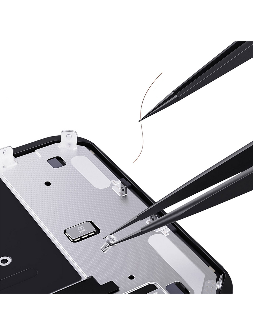 iNeeZy Handcrafted Non-Magnetic Stainless Steel Tweezers (Qianli) (Black - Wide)