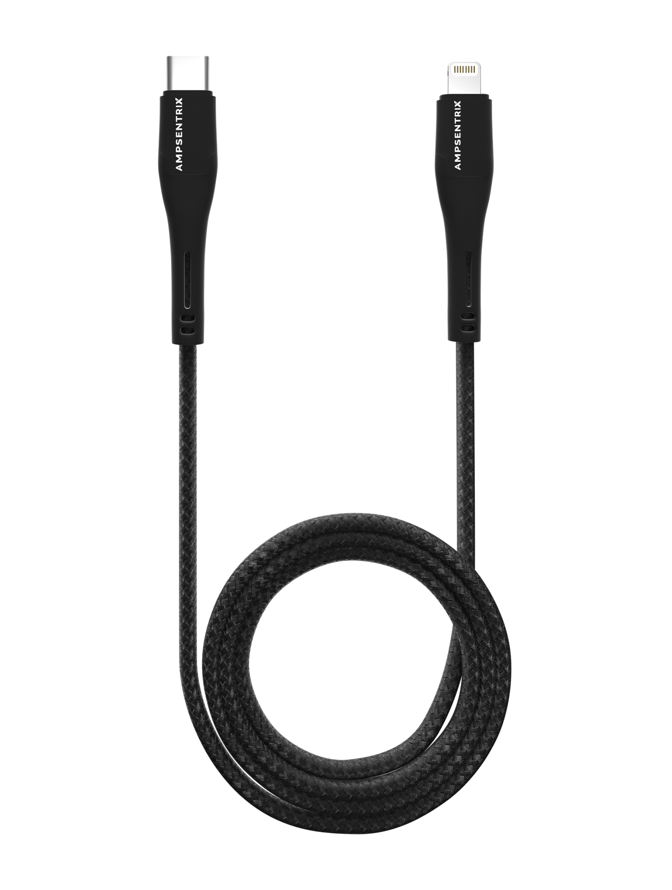 Lightning-zu-USB-Type-C-Kabel (Non-MFI) 1 m/3 ft (AmpSentrix Matrix) Schwarz