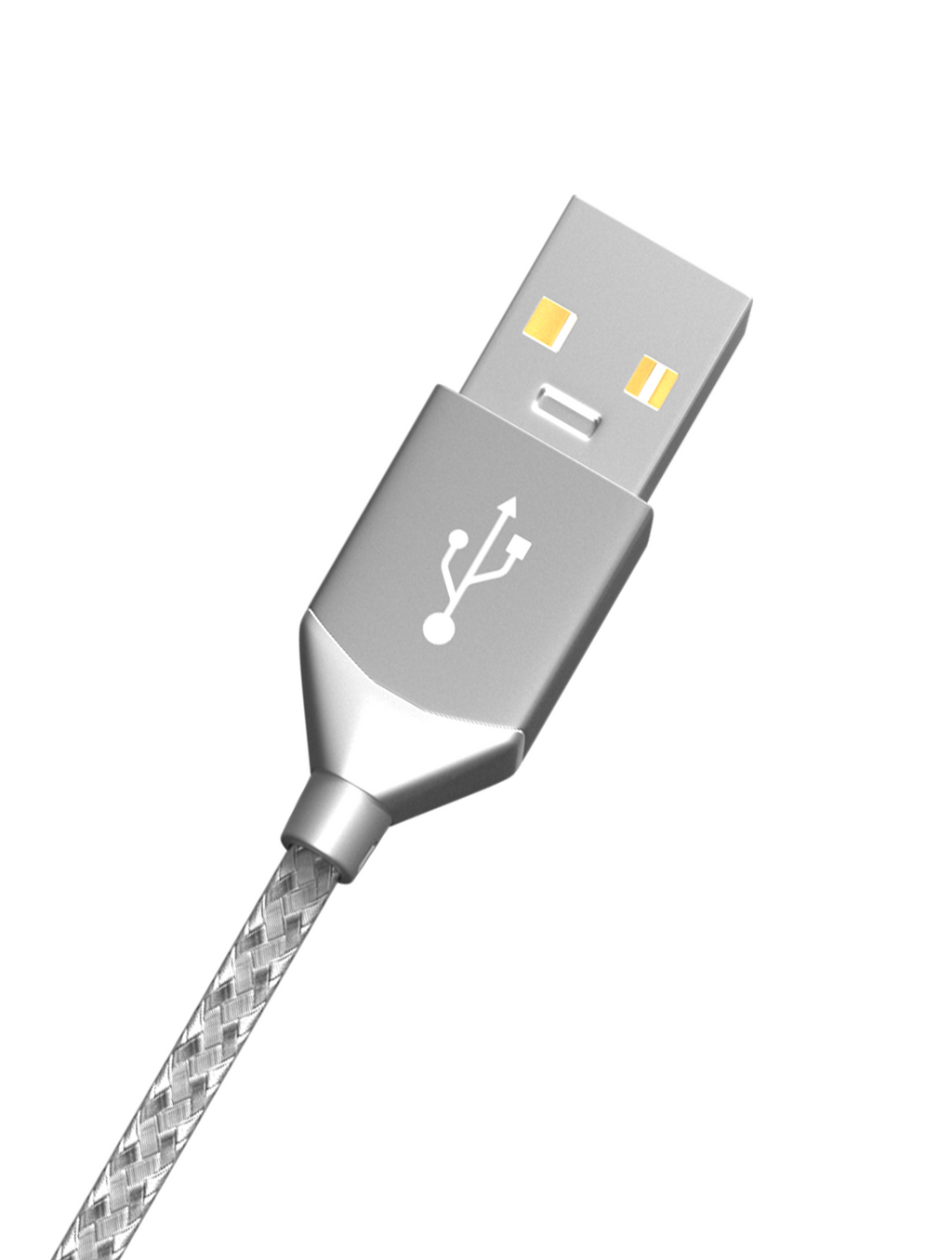 USB Type-A to Lightning Cable (Non-MFI) (1 m / 3 ft) (AmpSentrix Infinity) (Silver)