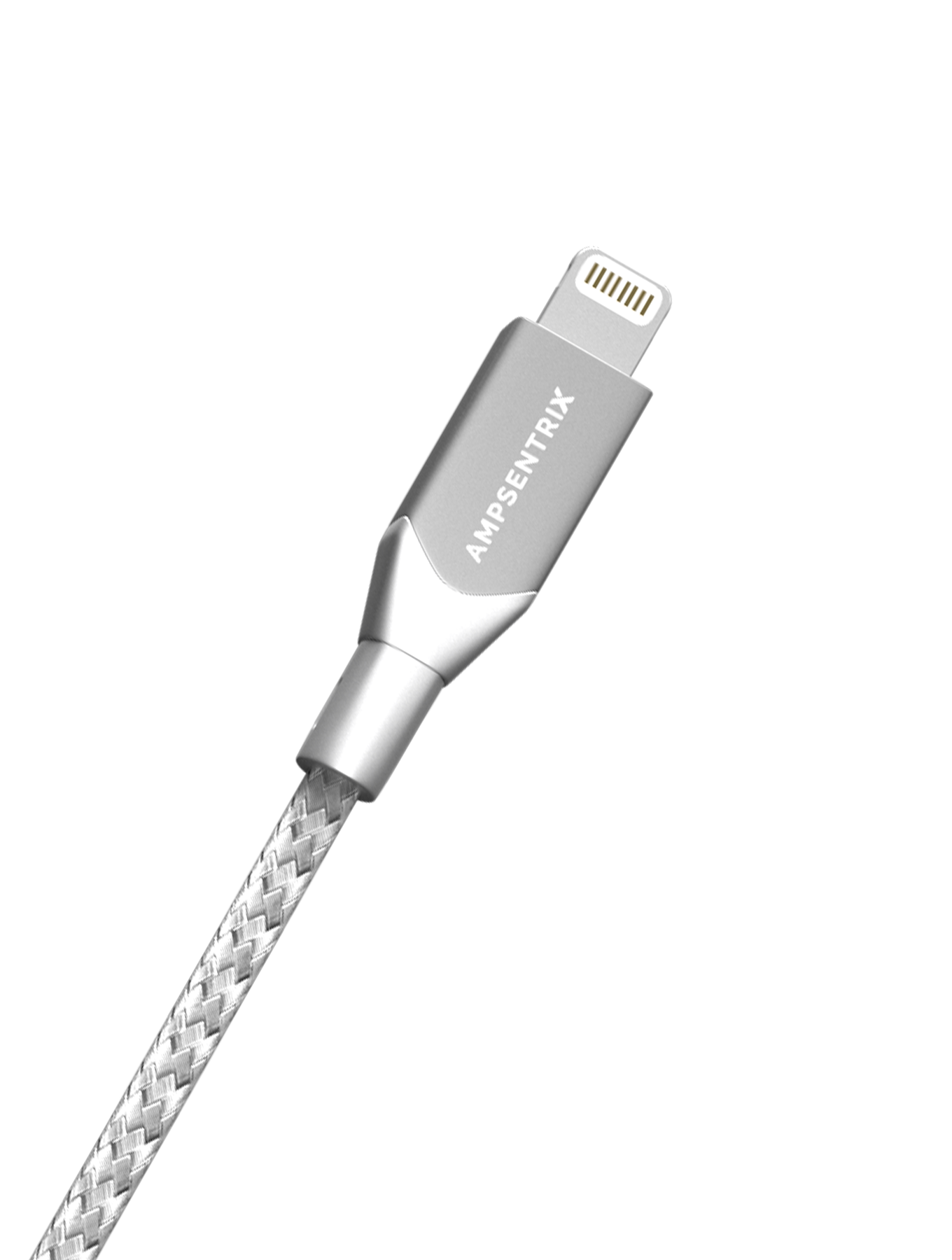 Ampsentrix USB A auf Lightning Kabel 1m Non-MFI Silber