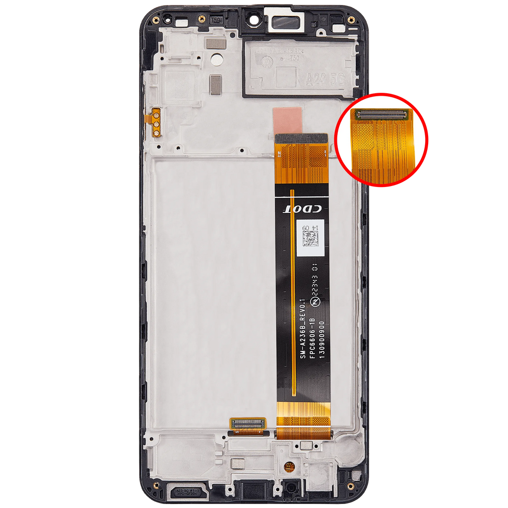 LCD-Display mit Rahmen für Samsung Galaxy A23 5G (A236U/B / 2022) (North American U/B Version) (Aftermarket Plus) (Alle Farben)