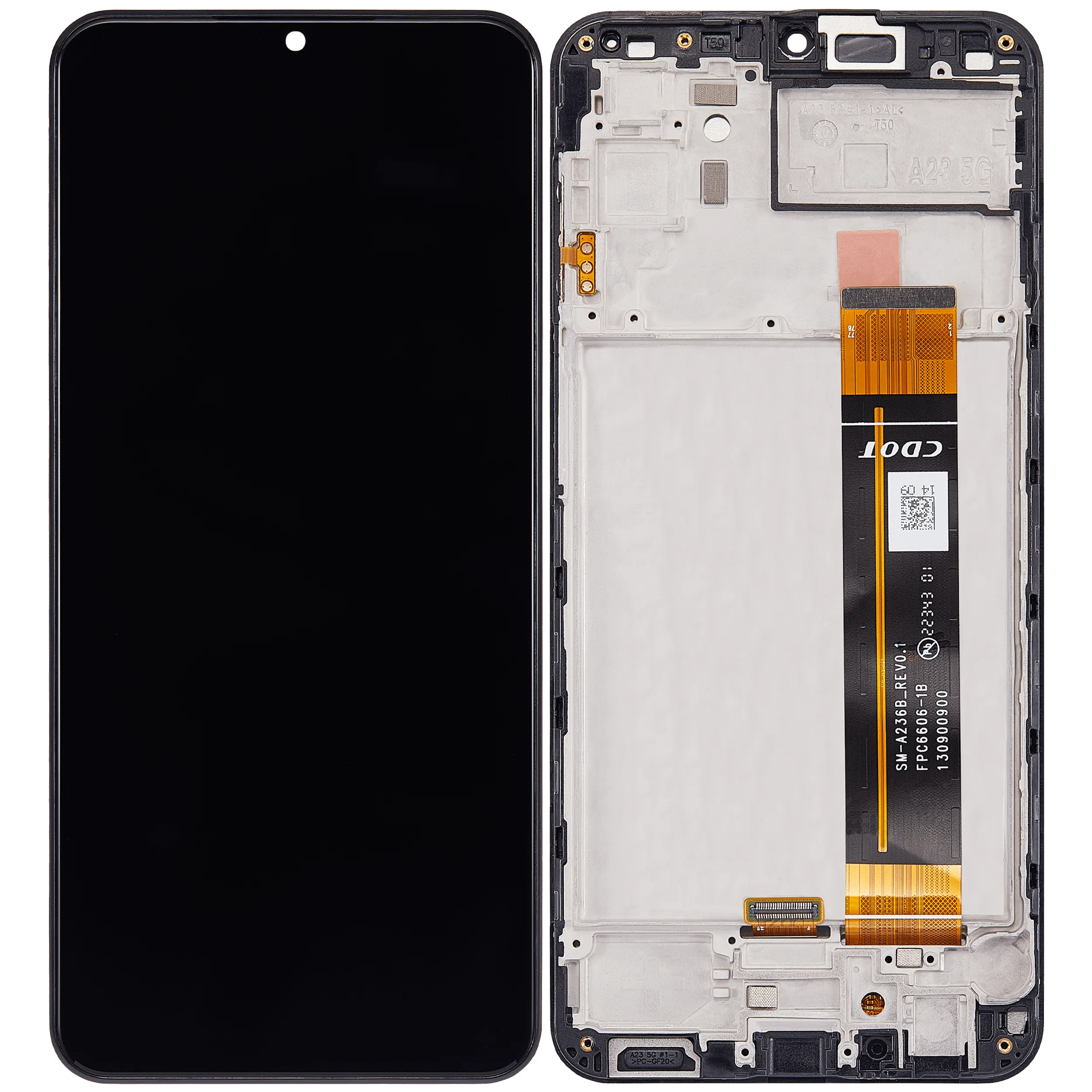 LCD-Display mit Rahmen für Samsung Galaxy A23 5G (A236U/B / 2022) (North American U/B Version) (Aftermarket Plus) (Alle Farben)