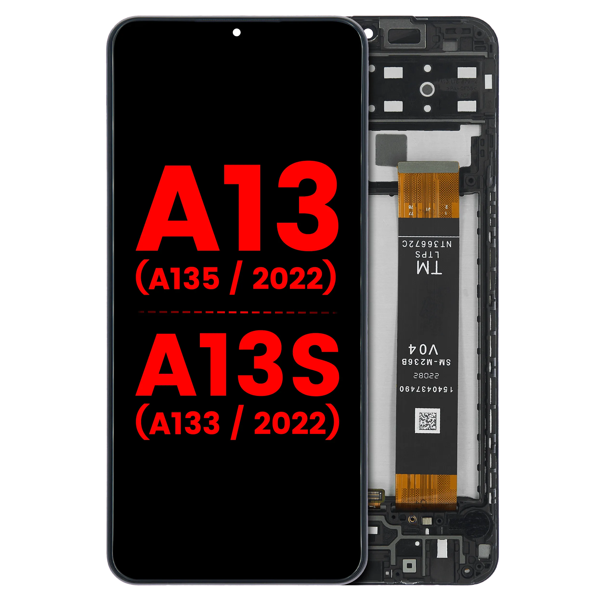 LCD-Display mit Rahmen für Samsung Galaxy A13 4G (A135 / 2022) / A13s (A137 / 2022) (Aftermarket Plus) (Alle Farben)