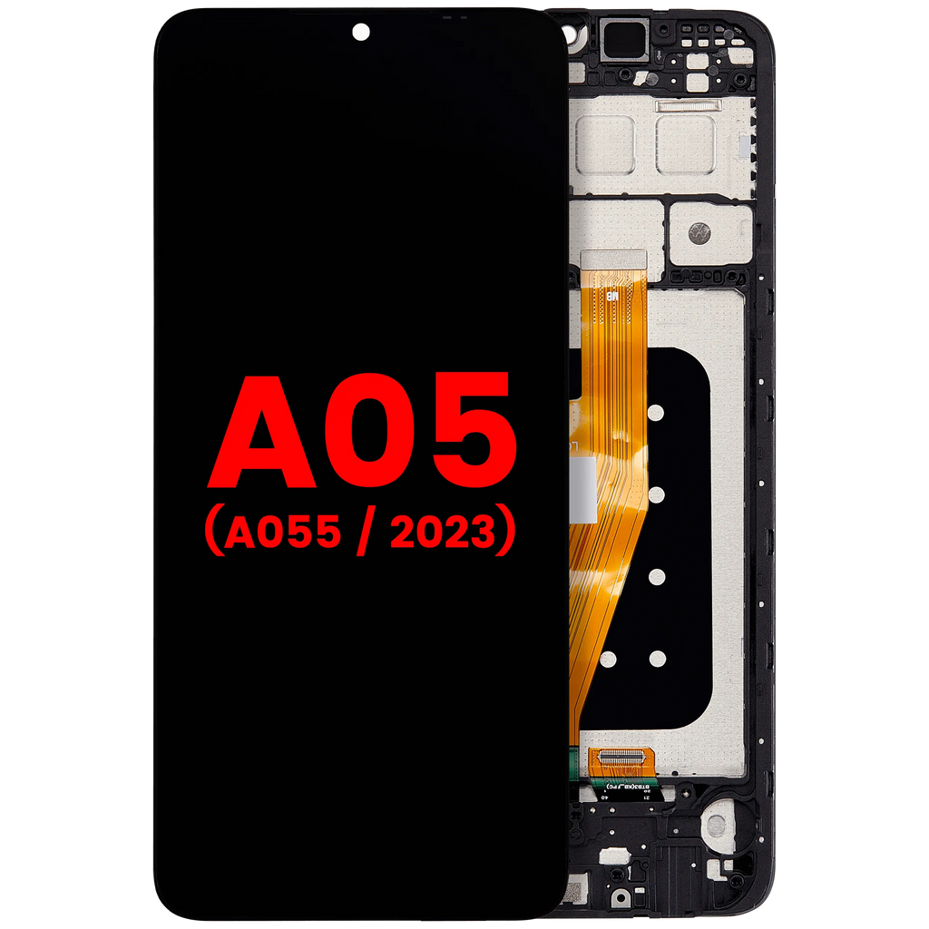 LCD-Display mit Rahmen für Samsung Galaxy A05 (A055 / 2023) (Aftermarket Plus) (Alle Farben)
